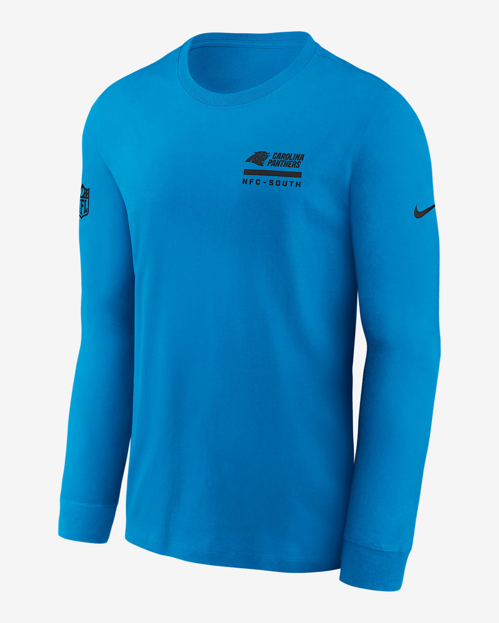 Carolina Panthers Sideline Team Issue Men's Nike Dri-FIT NFL Long-Sleeve T-Shirt - Blue