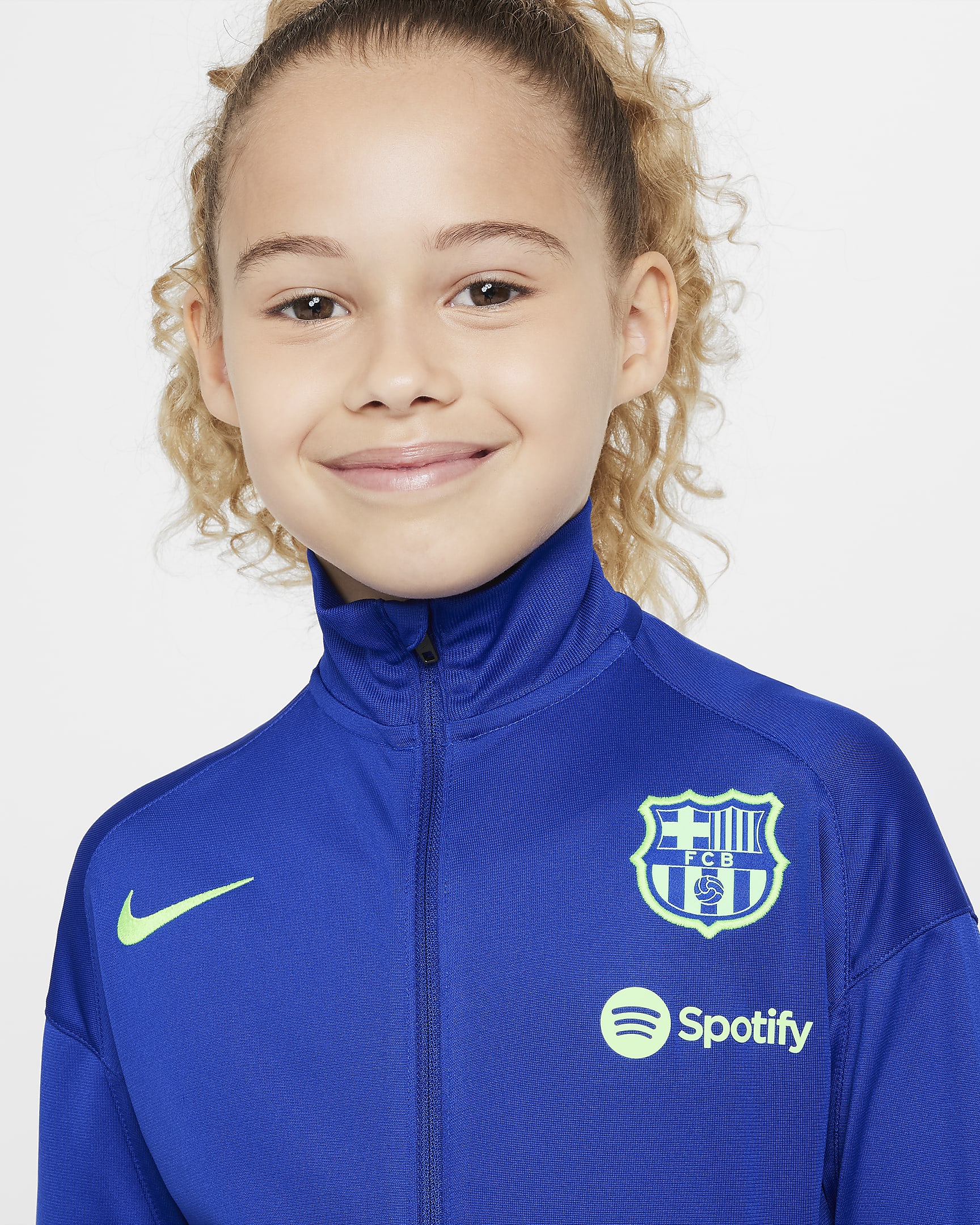 F.C. Barcelona Strike Third Younger Kids' Nike Dri-FIT Football Knit Tracksuit - Old Royal/Anthracite/Lime Blast/Lime Blast