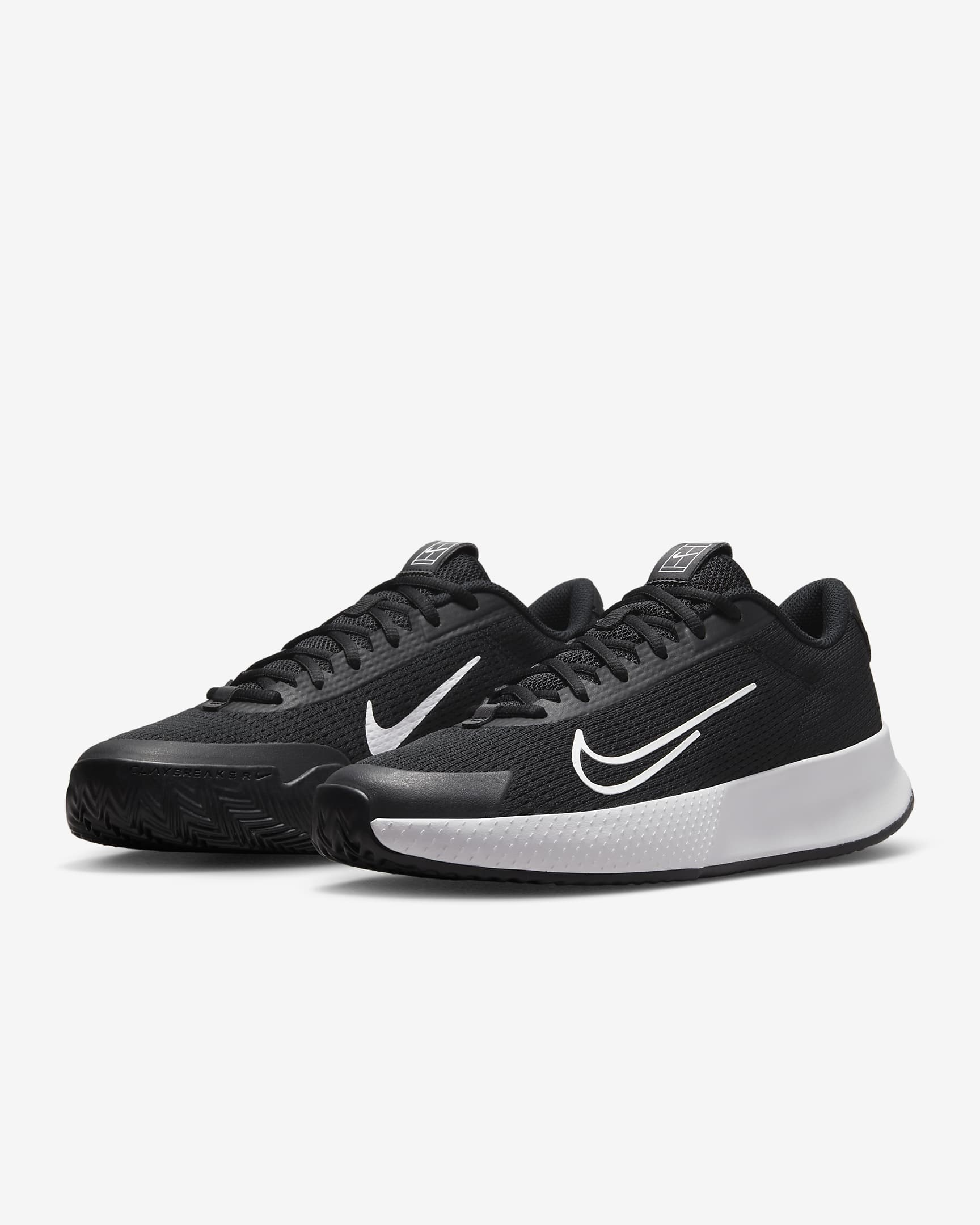 NikeCourt Vapor Lite 2 Men's Clay Tennis Shoes - Black/White