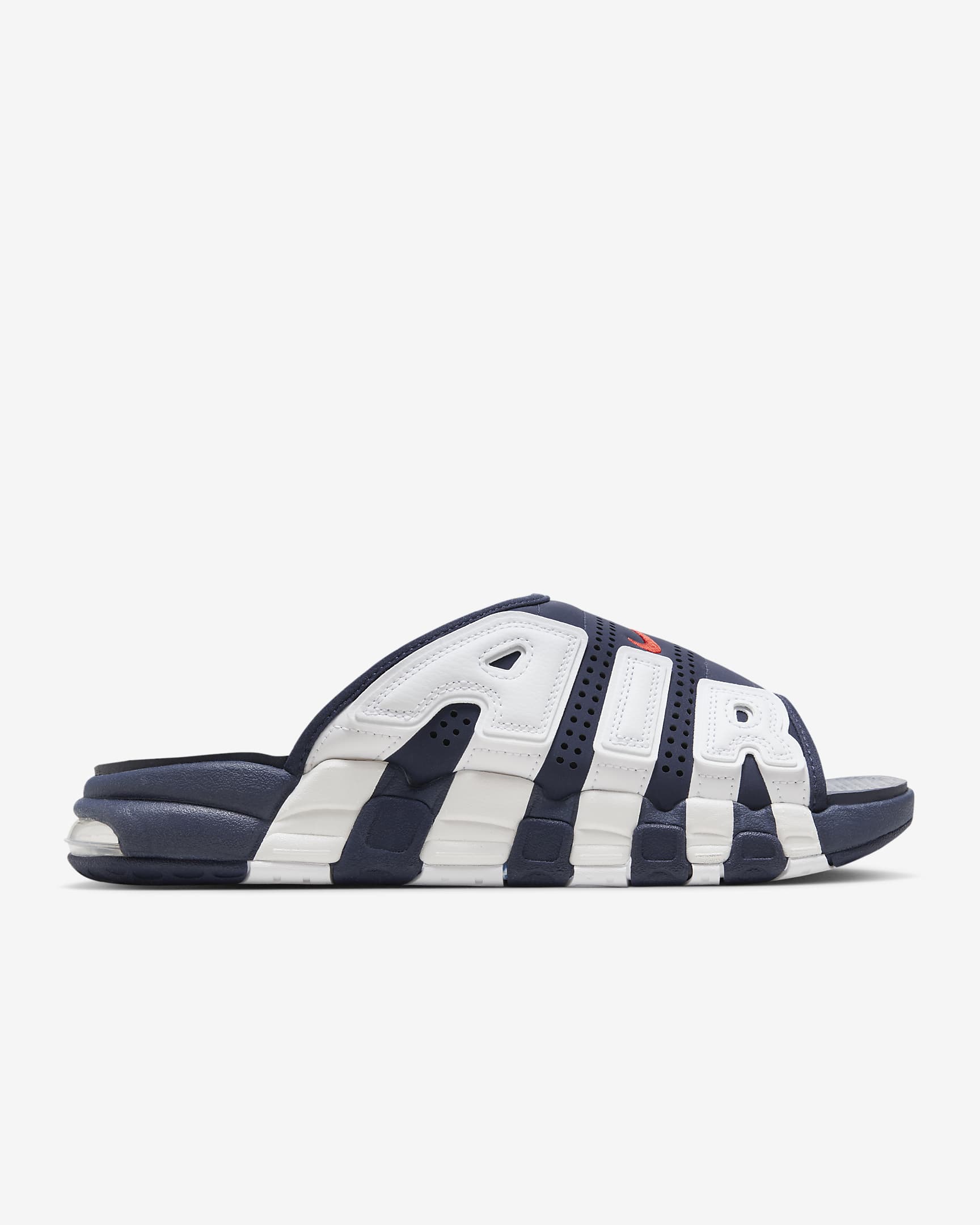 Nike Air More Uptempo Chanclas - Hombre - Midnight Navy/Blanco/Transparente/University Red