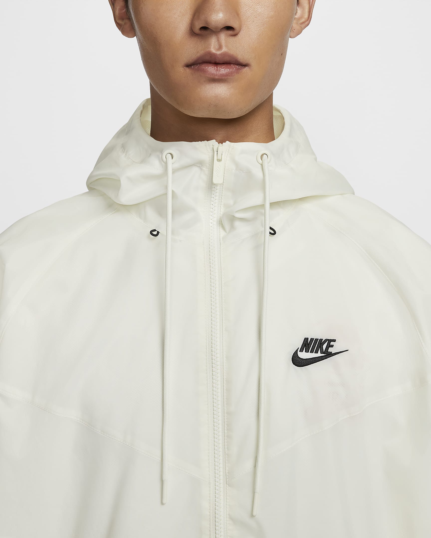 เสื้อแจ็คเก็ตมีฮู้ดผู้ชาย Nike Sportswear Windrunner - Sail/ดำ