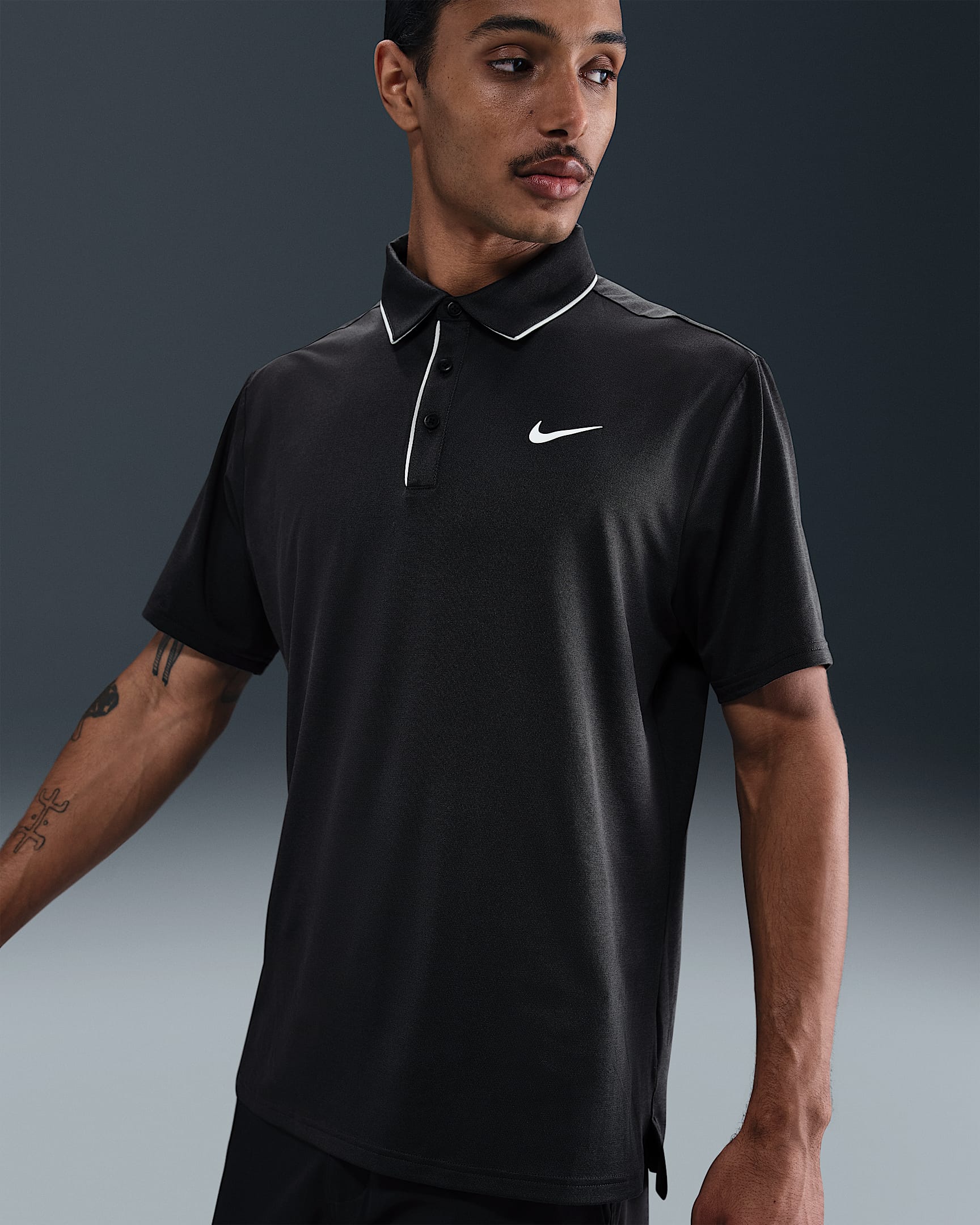 Nike Tour Men's Dri-FIT Golf Polo - Black/White