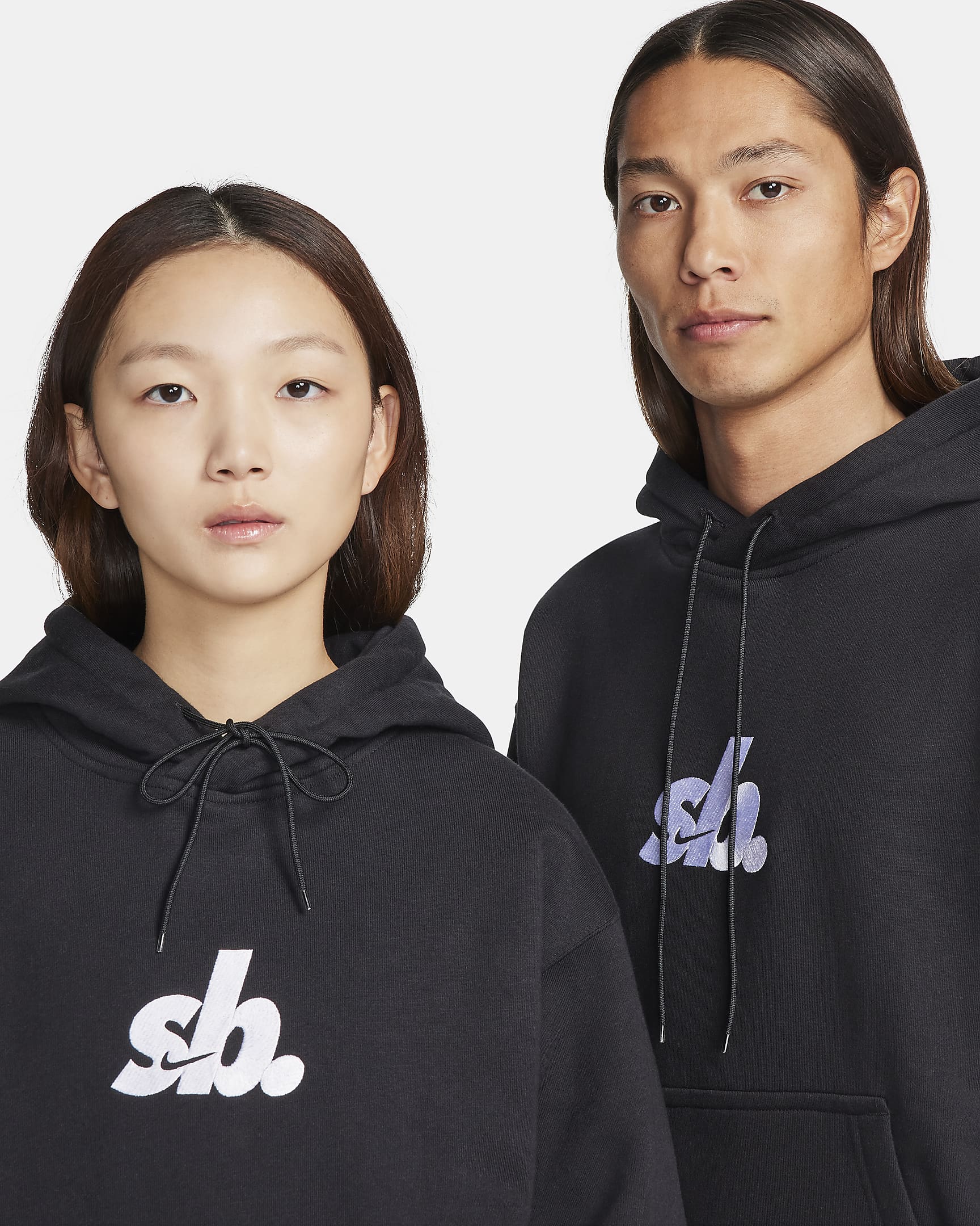 เสื้อสเก็ตบอร์ดมีฮู้ดผ้าฟลีซแบบสวม Nike SB - ดำ/ขาว