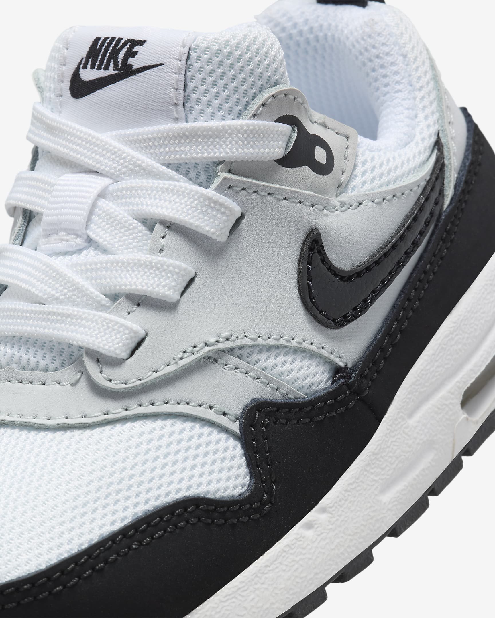 Sko Air Max 1 EasyOn för baby/små barn - Vit/Pure Platinum/Svart