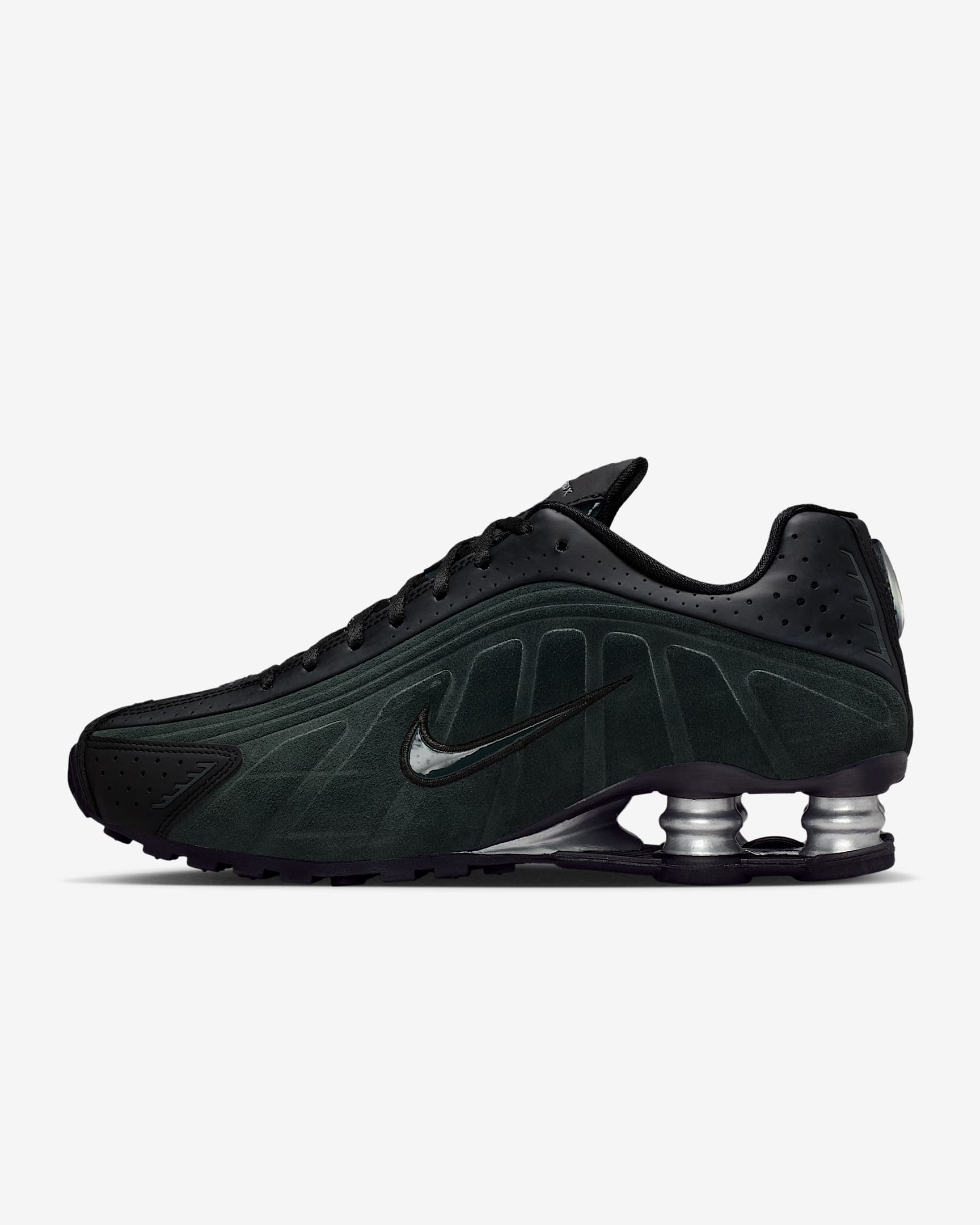 Nike Shox R4 Women's Shoes - Black/Metallic Silver/Seaweed