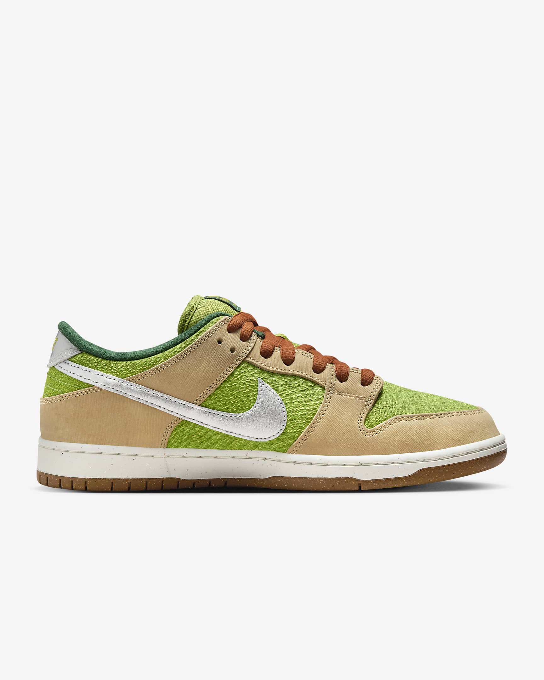 Chaussures de skateboard Nike SB Dunk Low Pro - Sesame/Pear/Fir/Metallic Silver