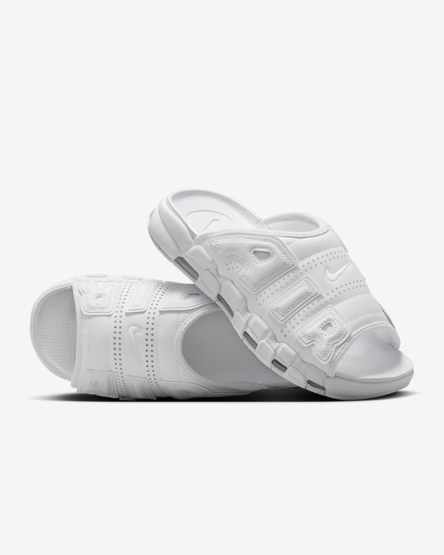 Chanclas para hombre Nike Air More Uptempo - Blanco/Blanco team/Blanco