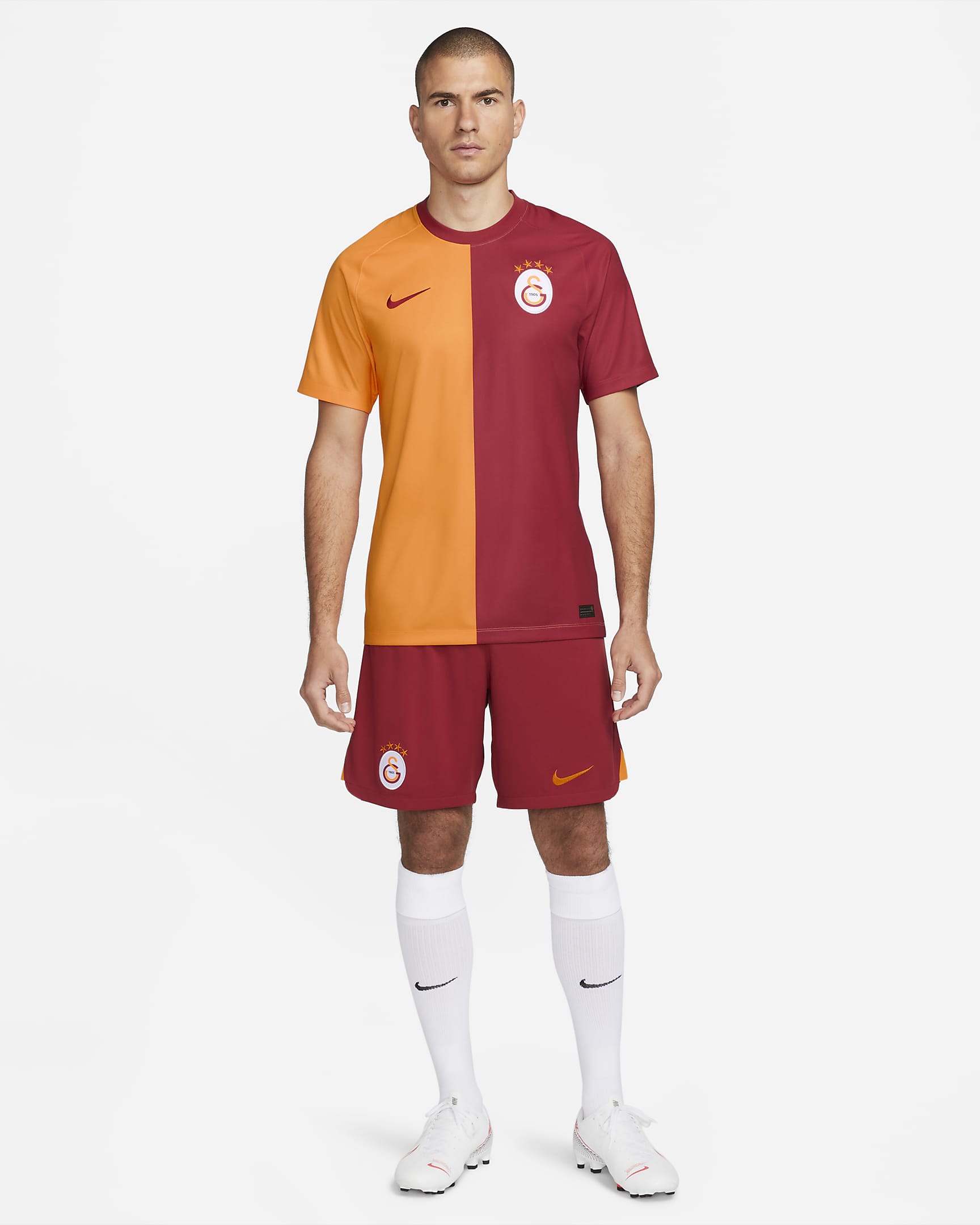 Galatasaray 2023/24 Stadium Home Men's Nike Dri-FIT Football Shorts - Pepper Red/Vivid Orange/Vivid Orange