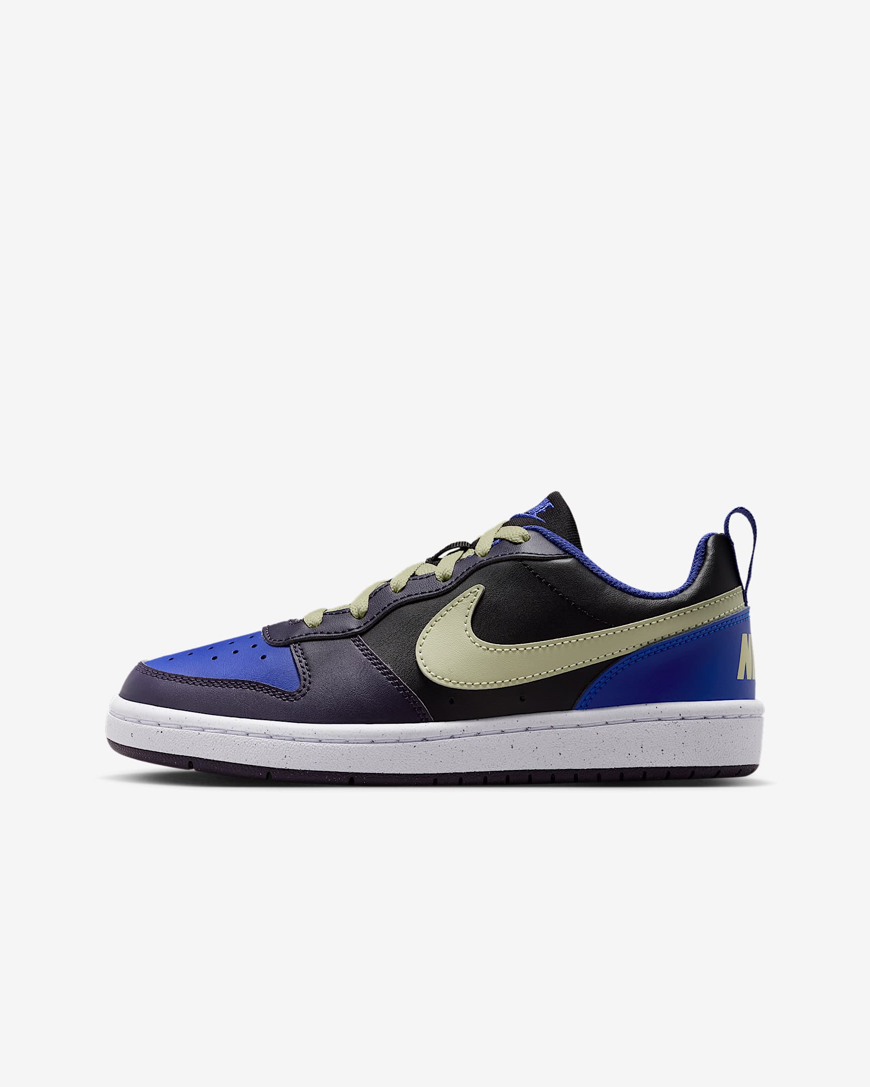 Chaussure Nike Court Borough Low Recraft pour ado - Noir/Cave Purple/Deep Night/Olive Aura
