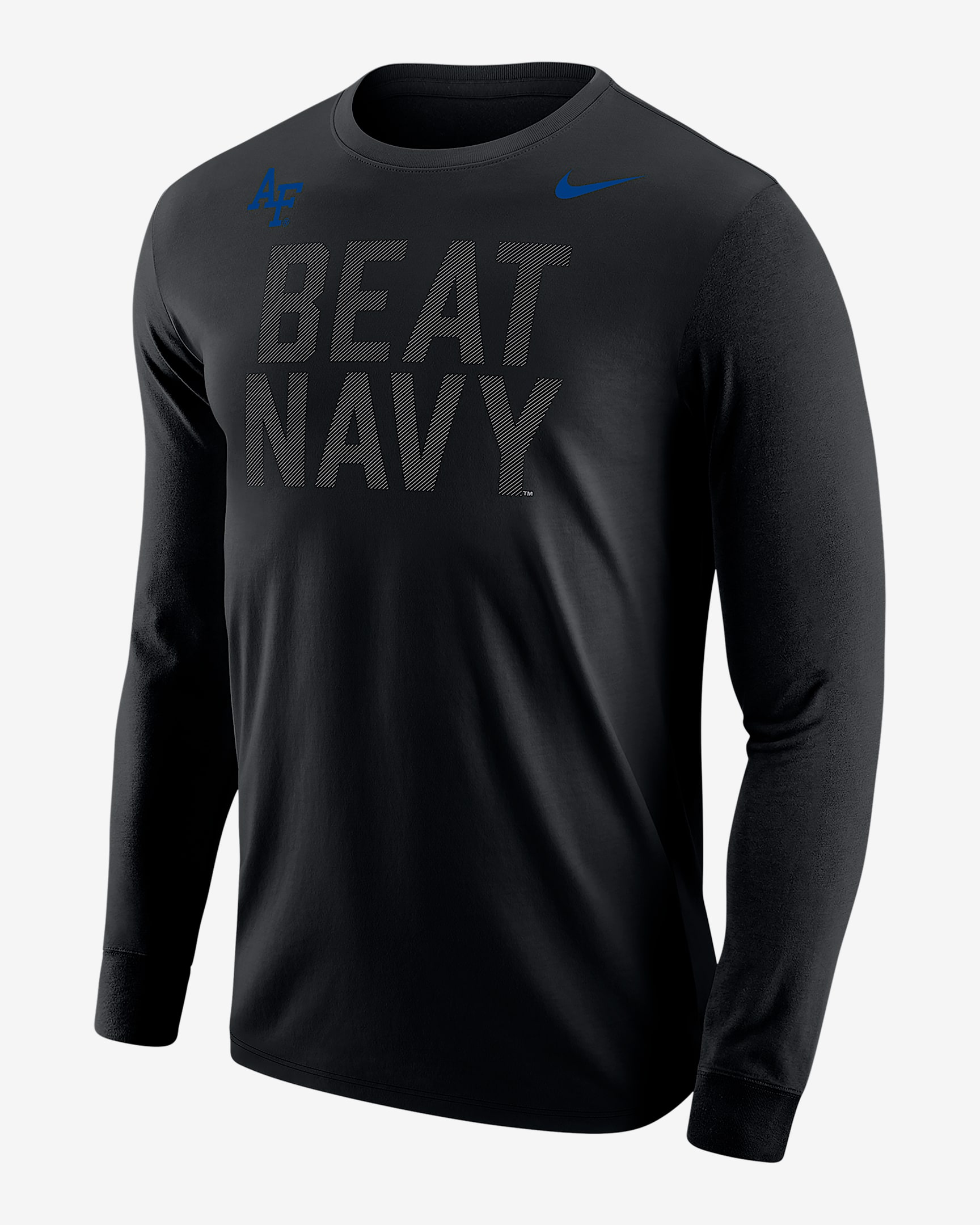 Playera de manga larga universitaria Nike para hombre Air Force - Negro
