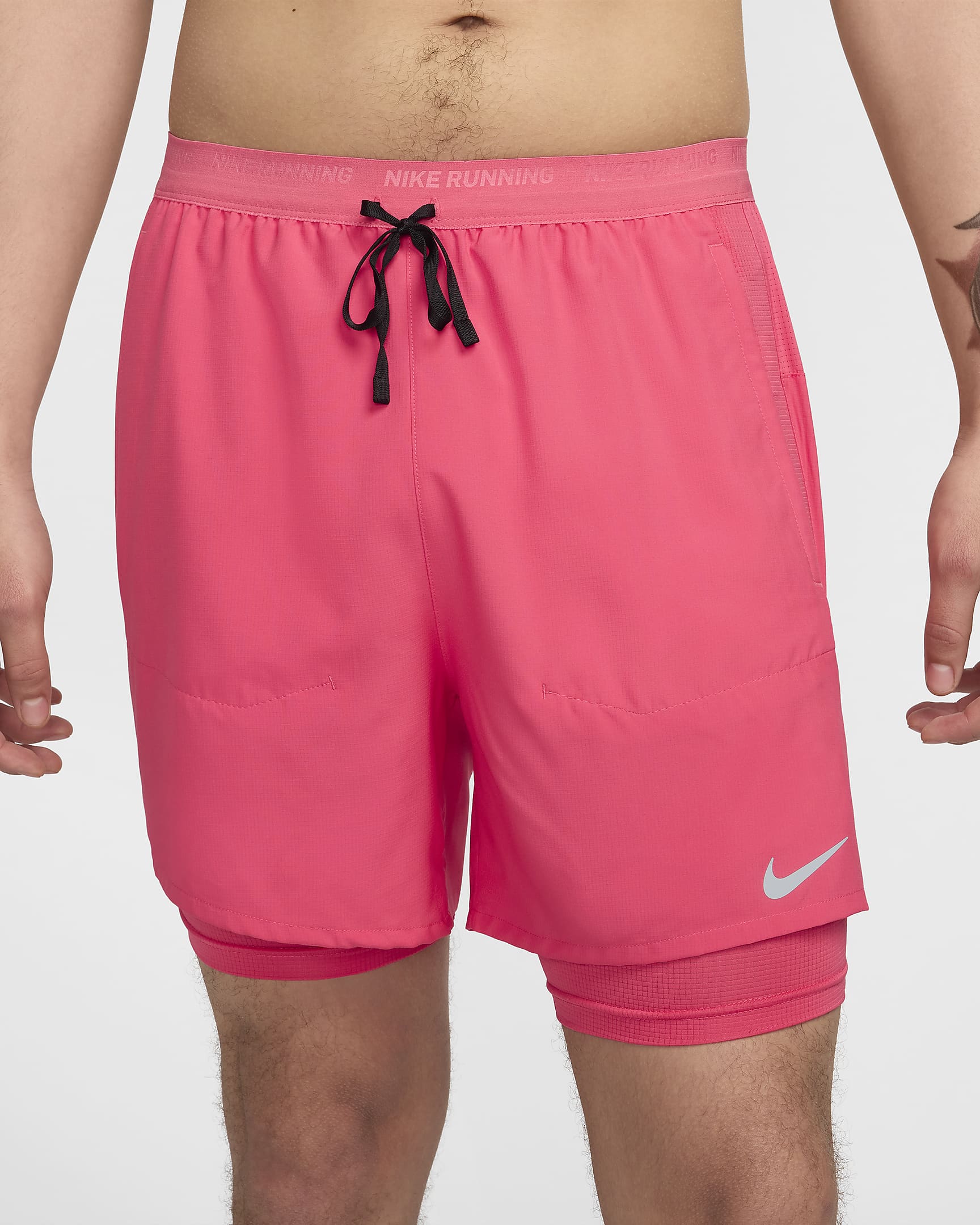 Shorts da running Hybrid 13 cm Dri-FIT Nike Stride – Uomo - Aster Pink/Aster Pink/Nero