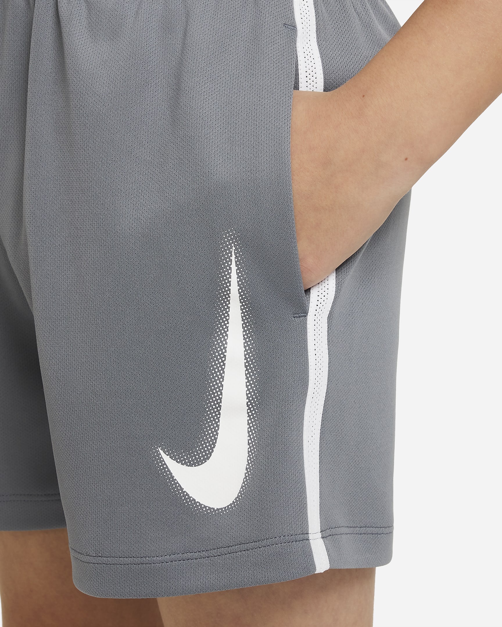 Shorts da training con grafica Dri-FIT Nike Multi – Ragazzo - Smoke Grey/Bianco/Bianco