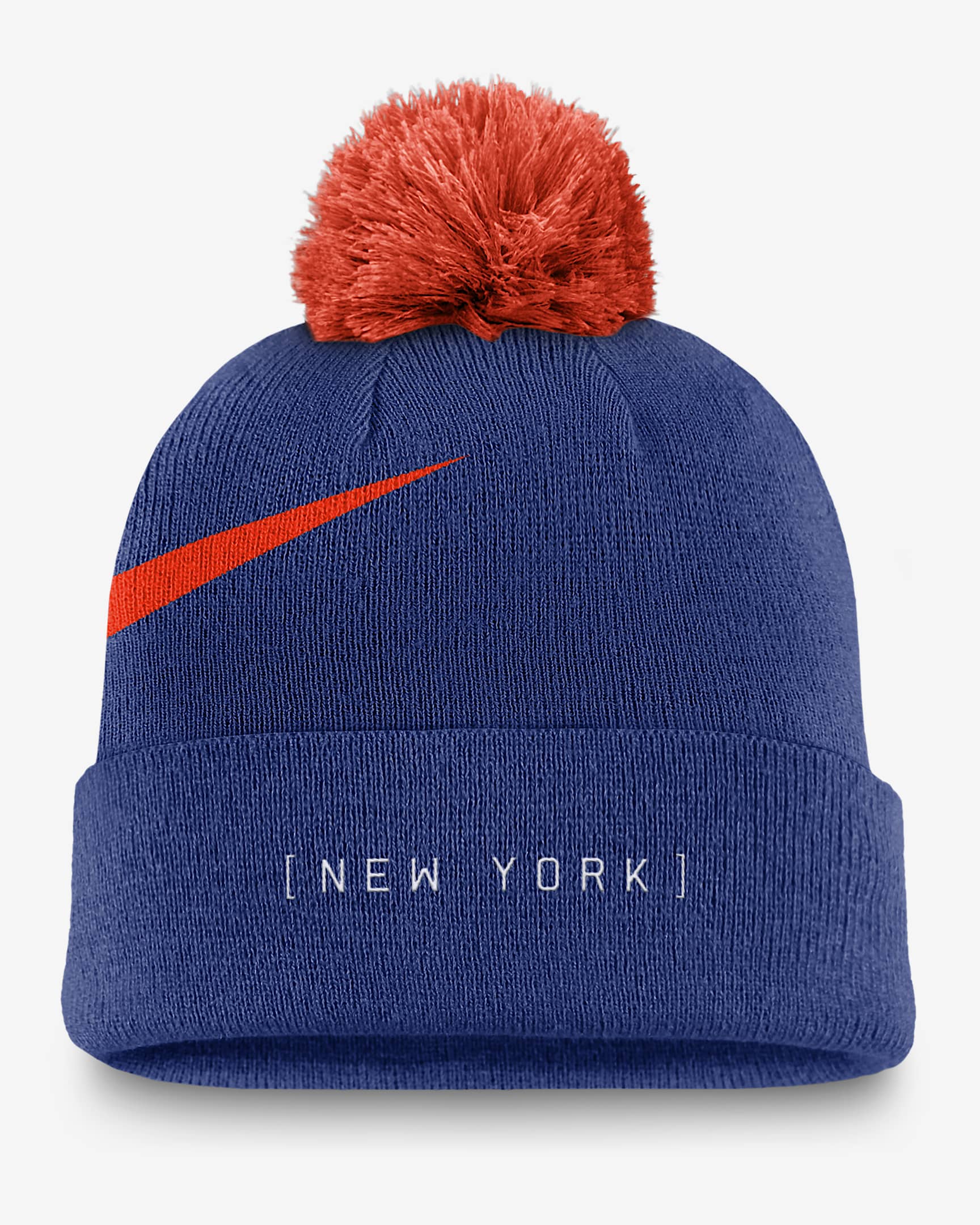 New York Mets Peak Men's Nike MLB Cuffed Pom Beanie.