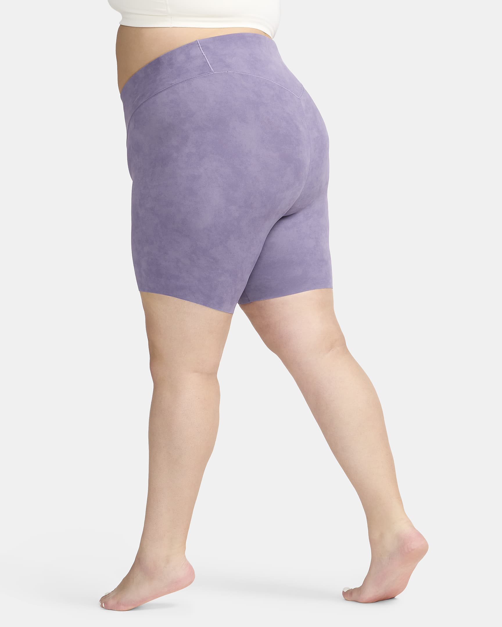 Nike Zenvy Tie-Dye Women's Gentle-Support High-Waisted 20cm (approx.) Biker Shorts (Plus Size) - Daybreak/Black
