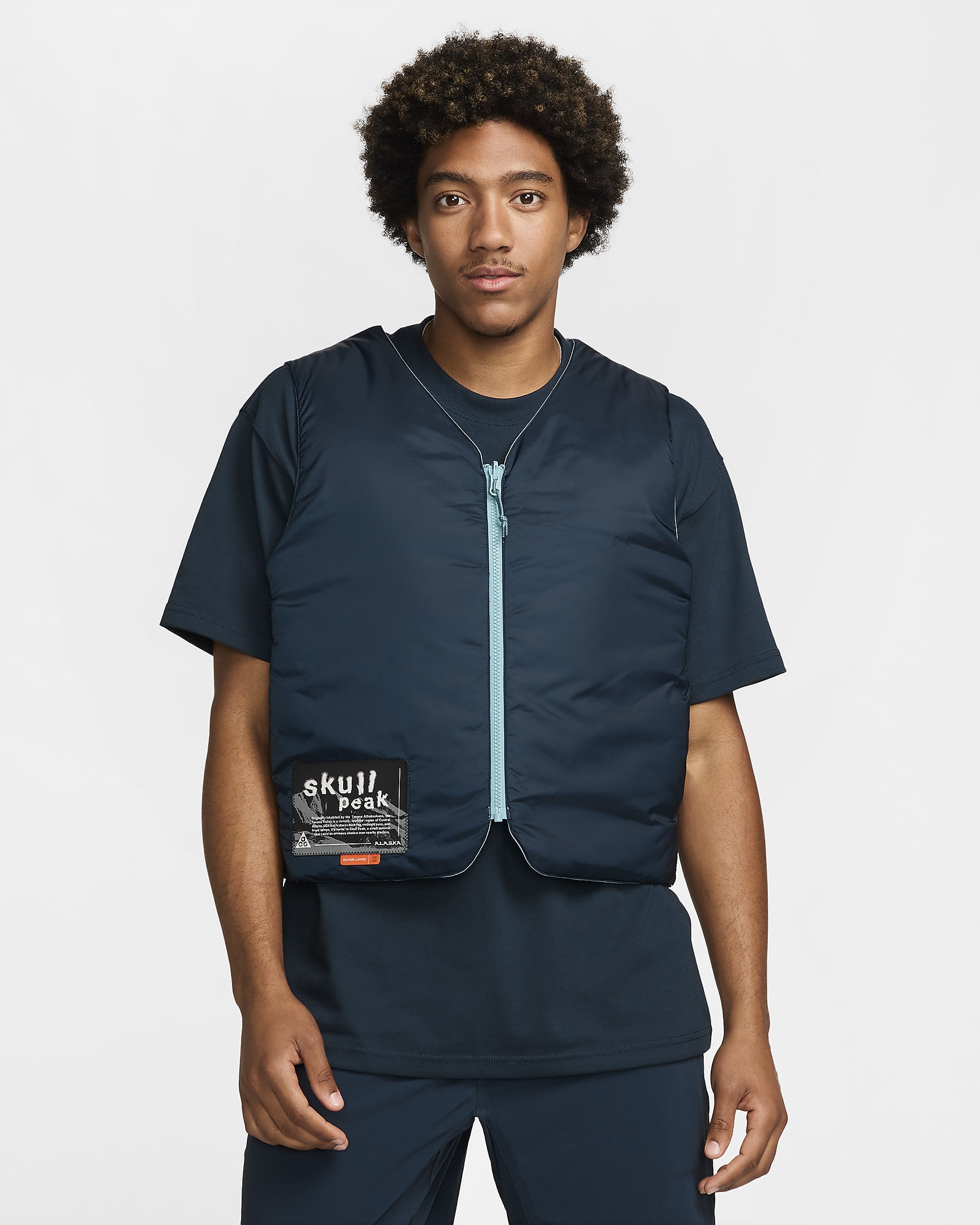 Nike ACG "Skull Peak" PrimaLoft® Reversible Vest - Denim Turquoise/Armory Navy/Summit White