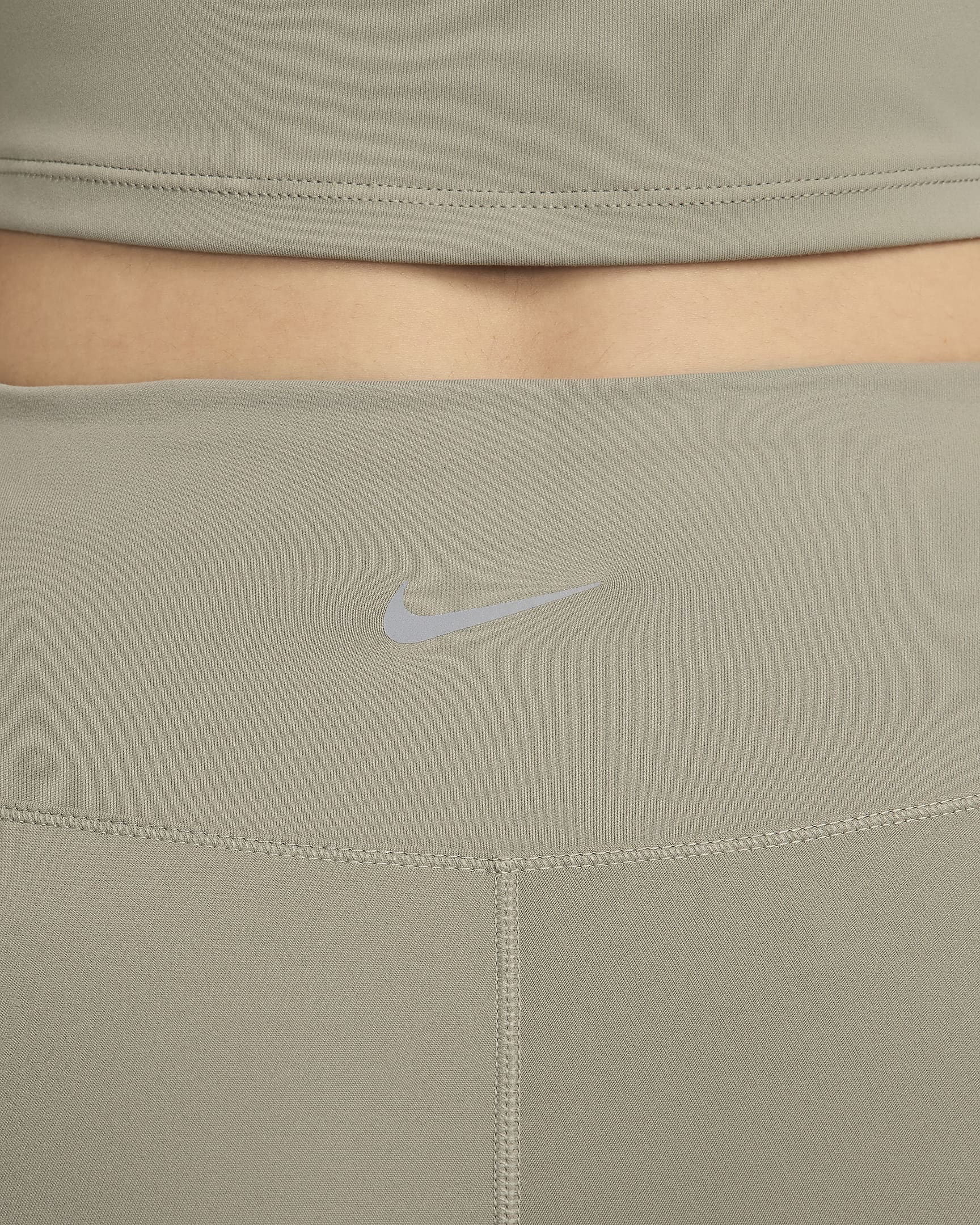 Nike One 女款高腰附口袋九分內搭褲 - Light Army/黑色