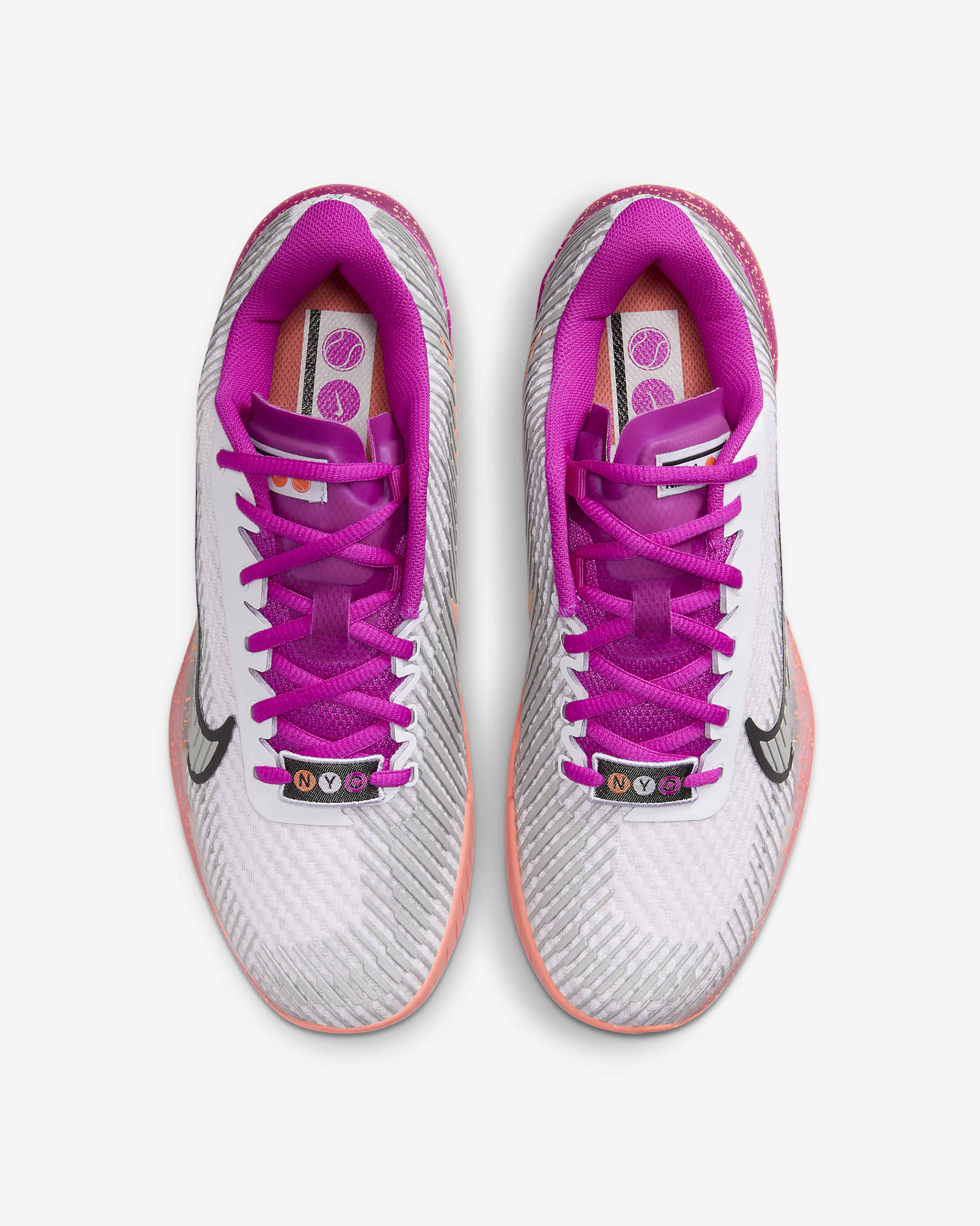 รองเท้าเทนนิสฮาร์ดคอร์ทผู้หญิง NikeCourt Vapor 11 HC Premium - Barely Grape/Vivid Grape/Light Wild Mango/Metallic Silver