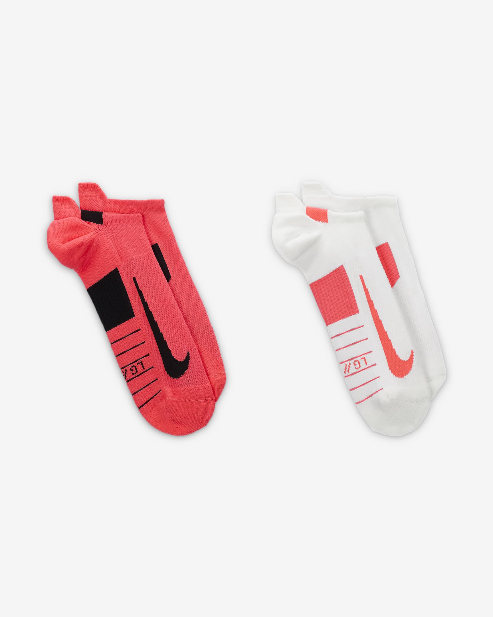 Nike Multiplier Running No-Show Socks (2 Pairs) - Multi-Colour