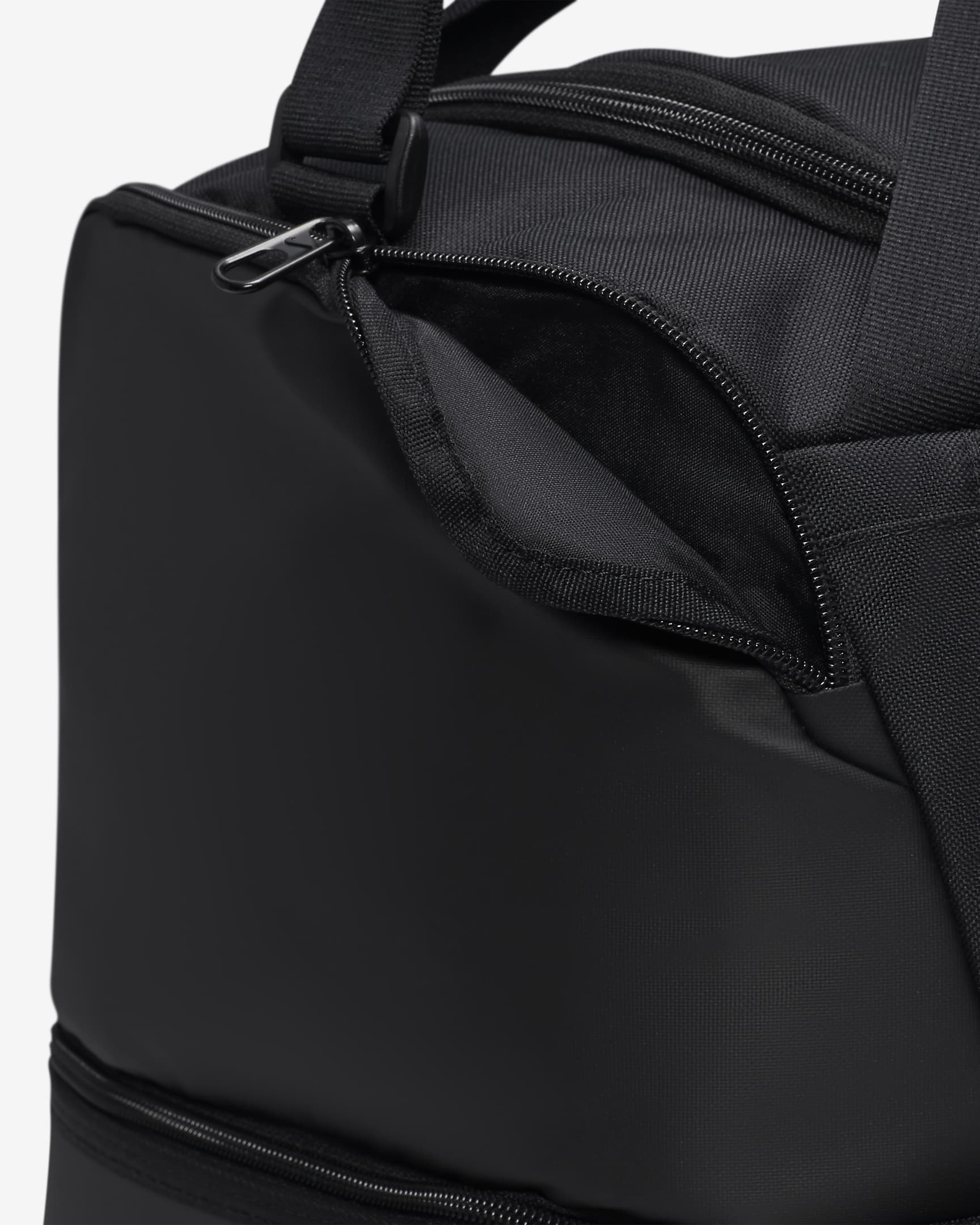 Nike Academy Team Football Hard-Case Duffel Bag (Medium, 37L) - Black/Black/White