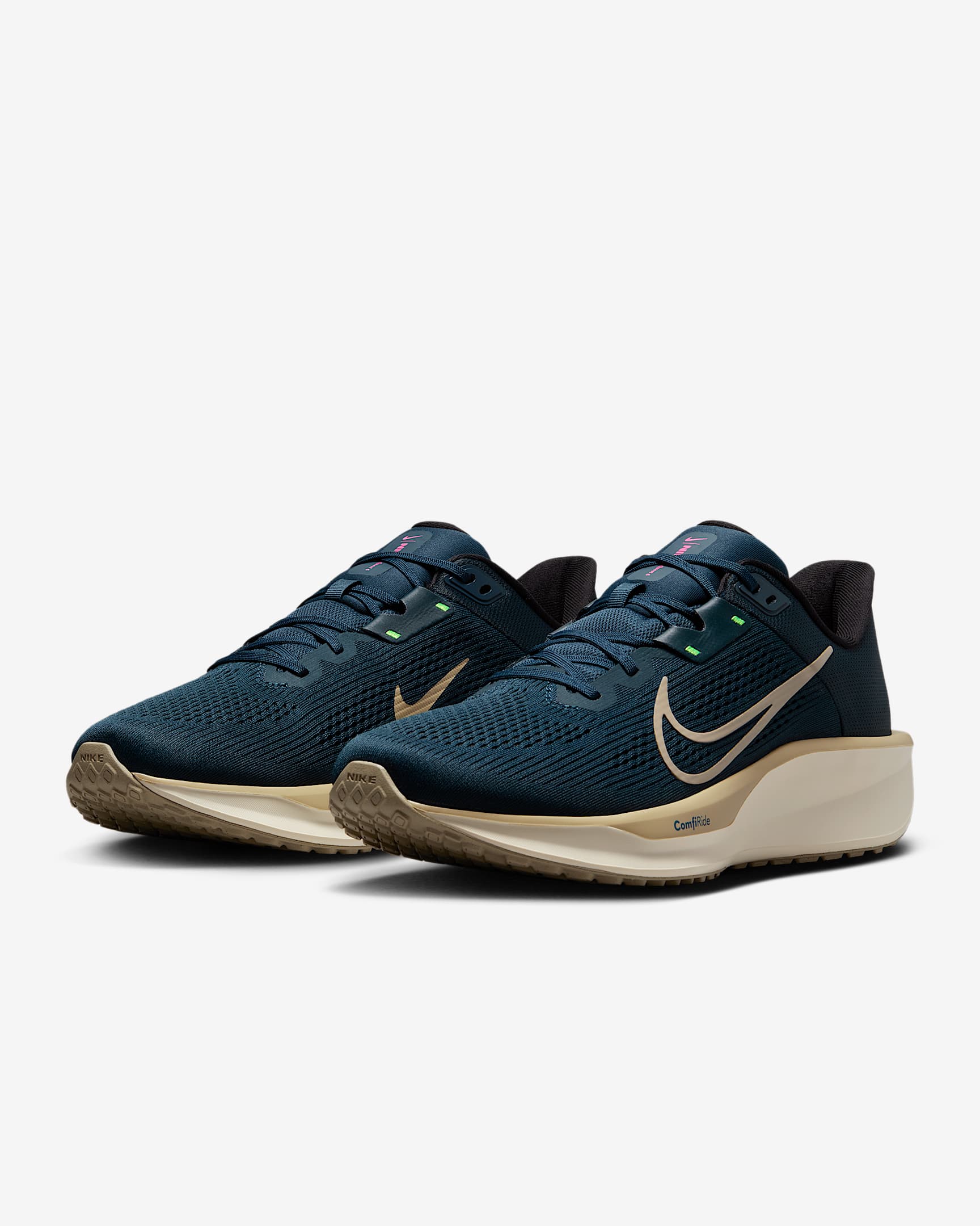 รองเท้าวิ่งโร้ดรันนิ่งผู้ชาย Nike Quest 6 - Armory Navy/Green Strike/ดำ/Desert Khaki