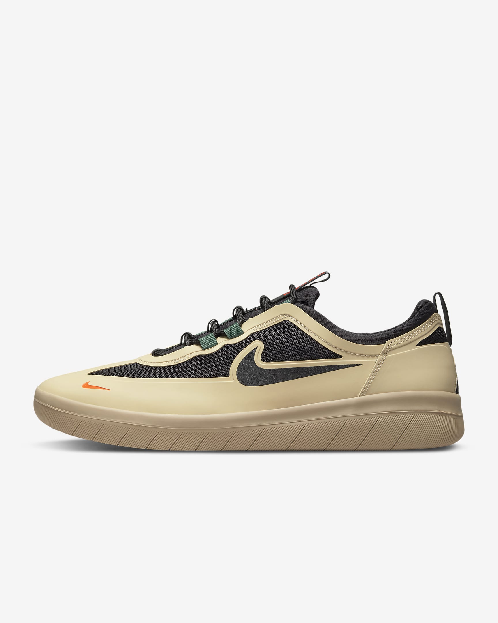 Nike SB Nyjah Free 2 Skate Shoe - Rattan/Noble Green/Safety Orange/Black