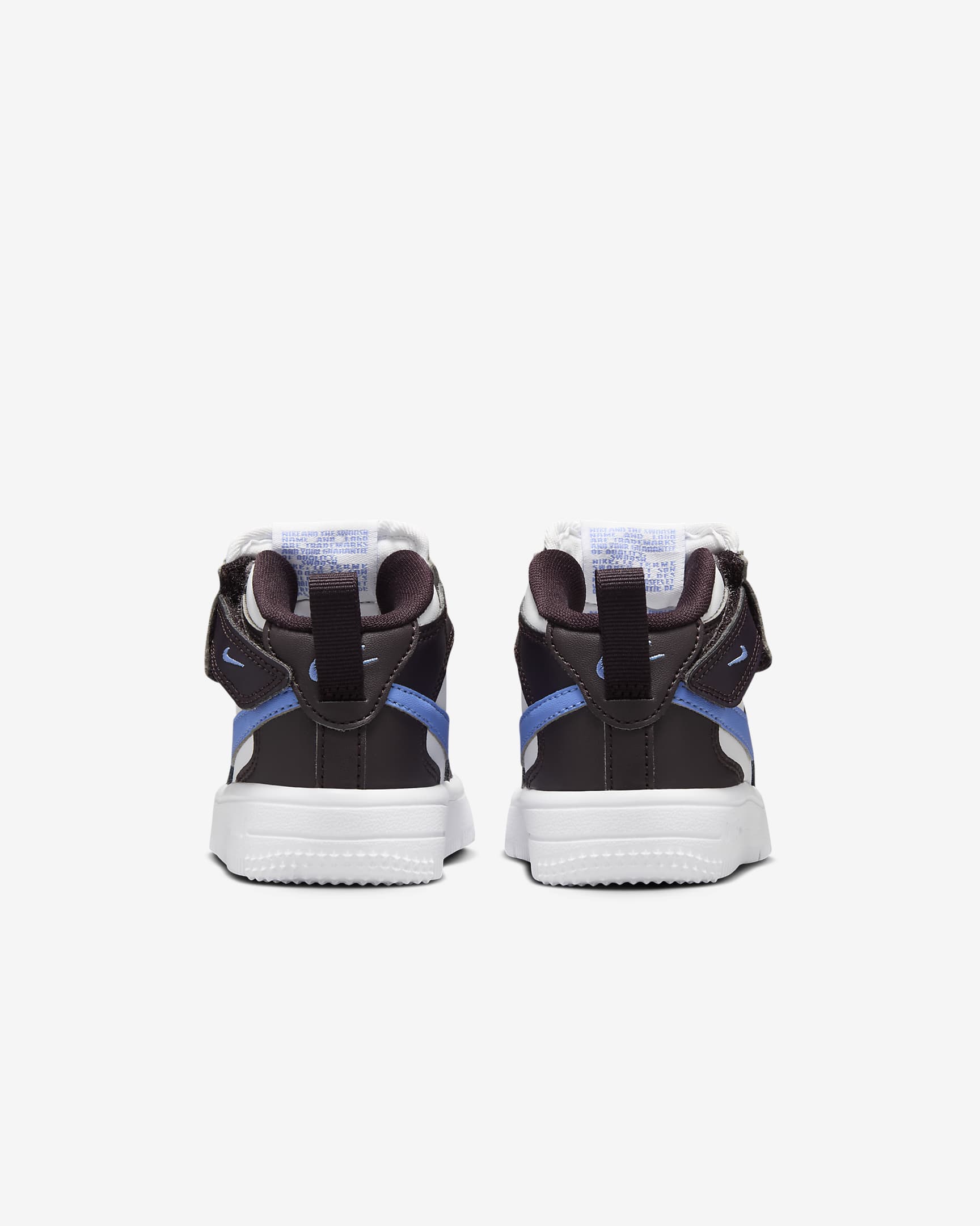 Nike Force 1 Mid EasyOn Baby/Toddler Shoes - Burgundy Ash/White/Royal Pulse