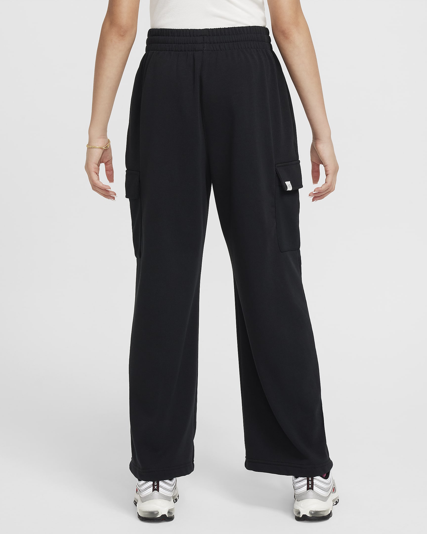 Nike Sportswear Pantalons oversized de teixit Fleece Dri-FIT - Nena - Negre