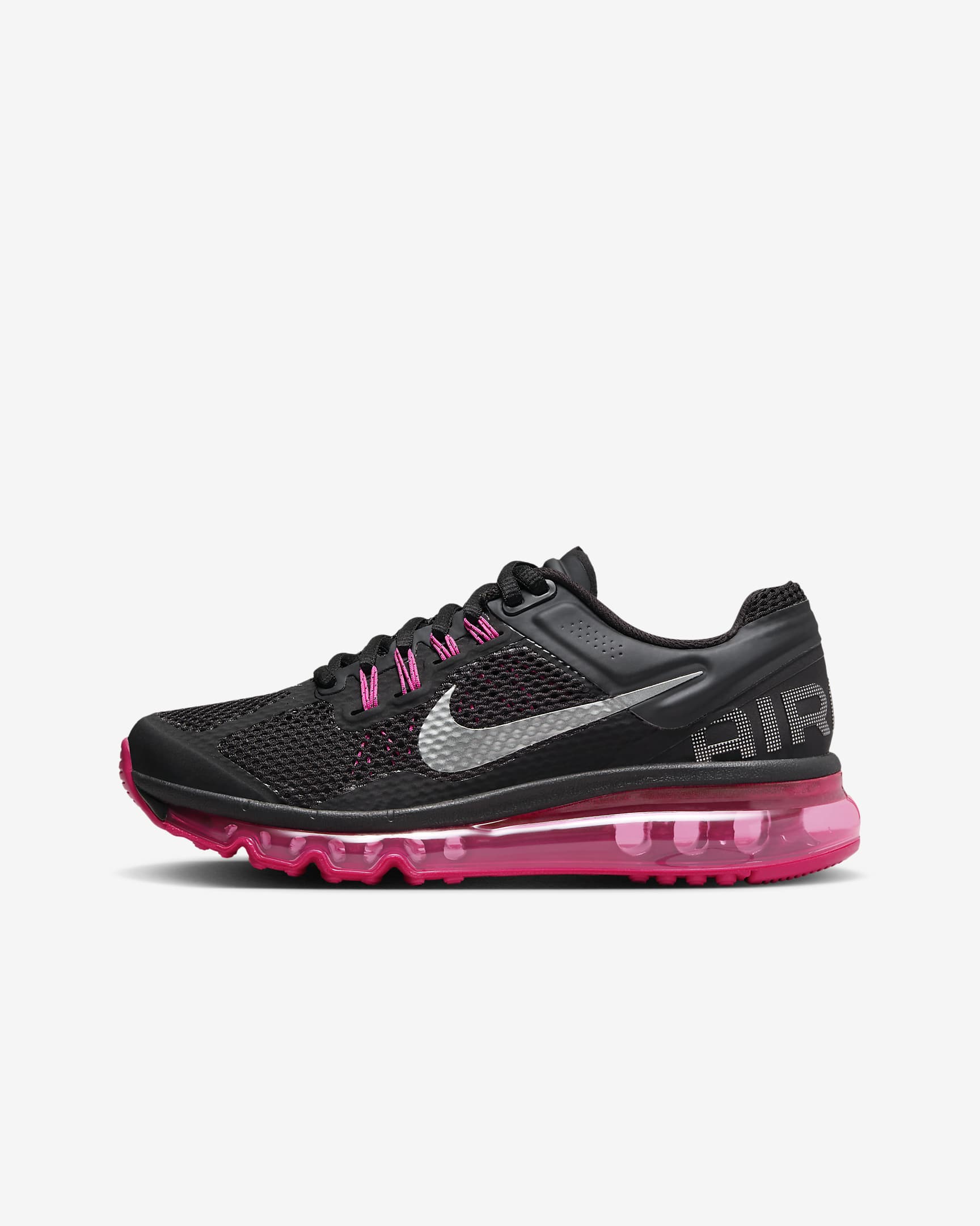 Nike Air Max 2013 Older Kids' Shoes - Black/Dark Grey/Fusion Pink/Metallic Silver