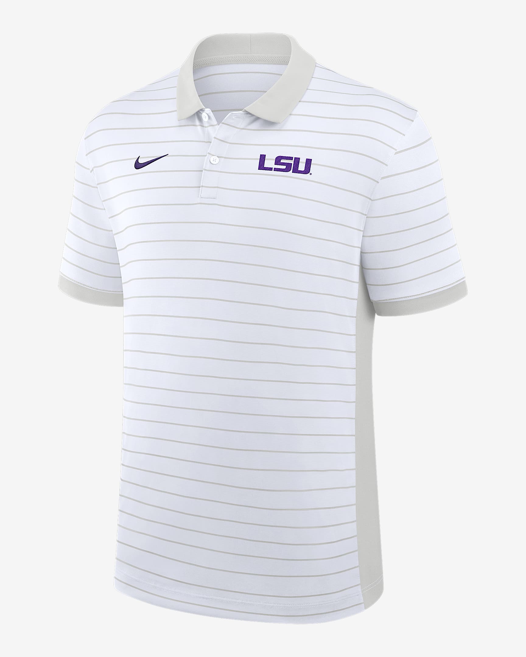 LSU Sideline Victory Stripe Men's Nike Dri-FIT College Polo - Grey