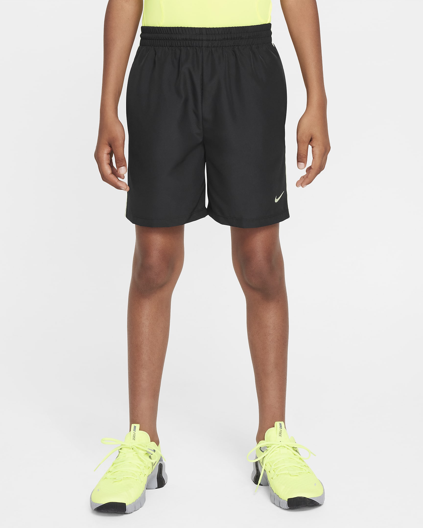 Nike Multi Big Kids' (Boys') Dri-FIT Training Shorts - Black/Volt