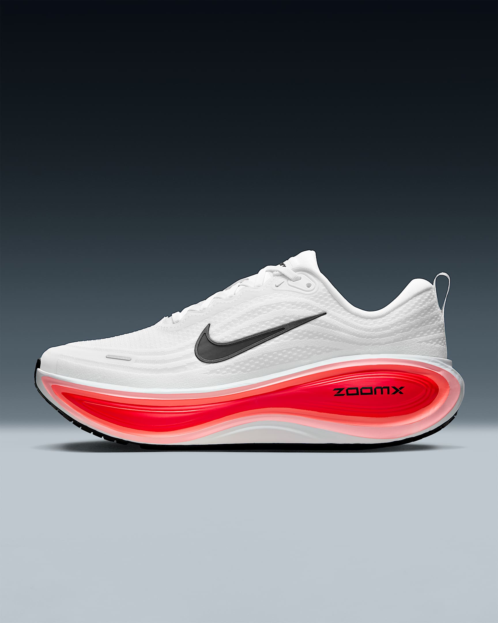 Nike Vomero Plus Men's Road Running Shoes (Extra Wide) - White/Bright Crimson/Black