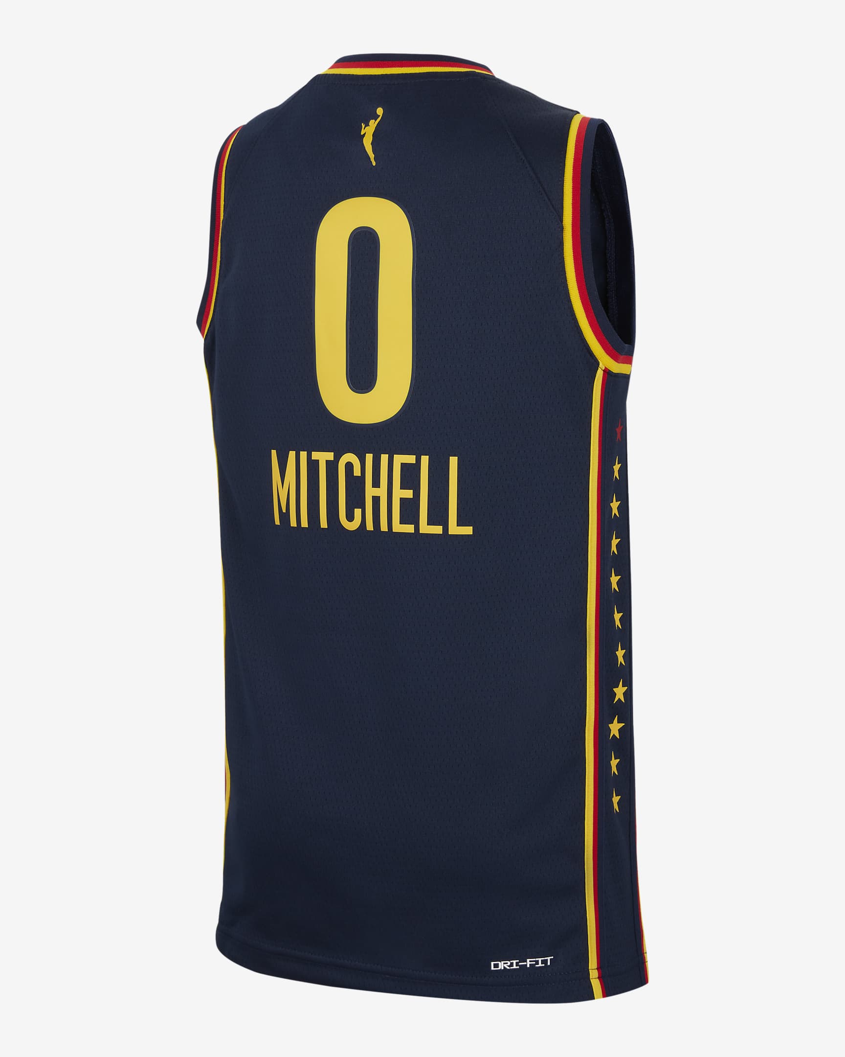 Jersey Nike Dri-FIT de la WNBA Swingman para niños talla grande Kelsey Mitchell Indiana Fever 2024 Explorer Edition - Azul marino universitario