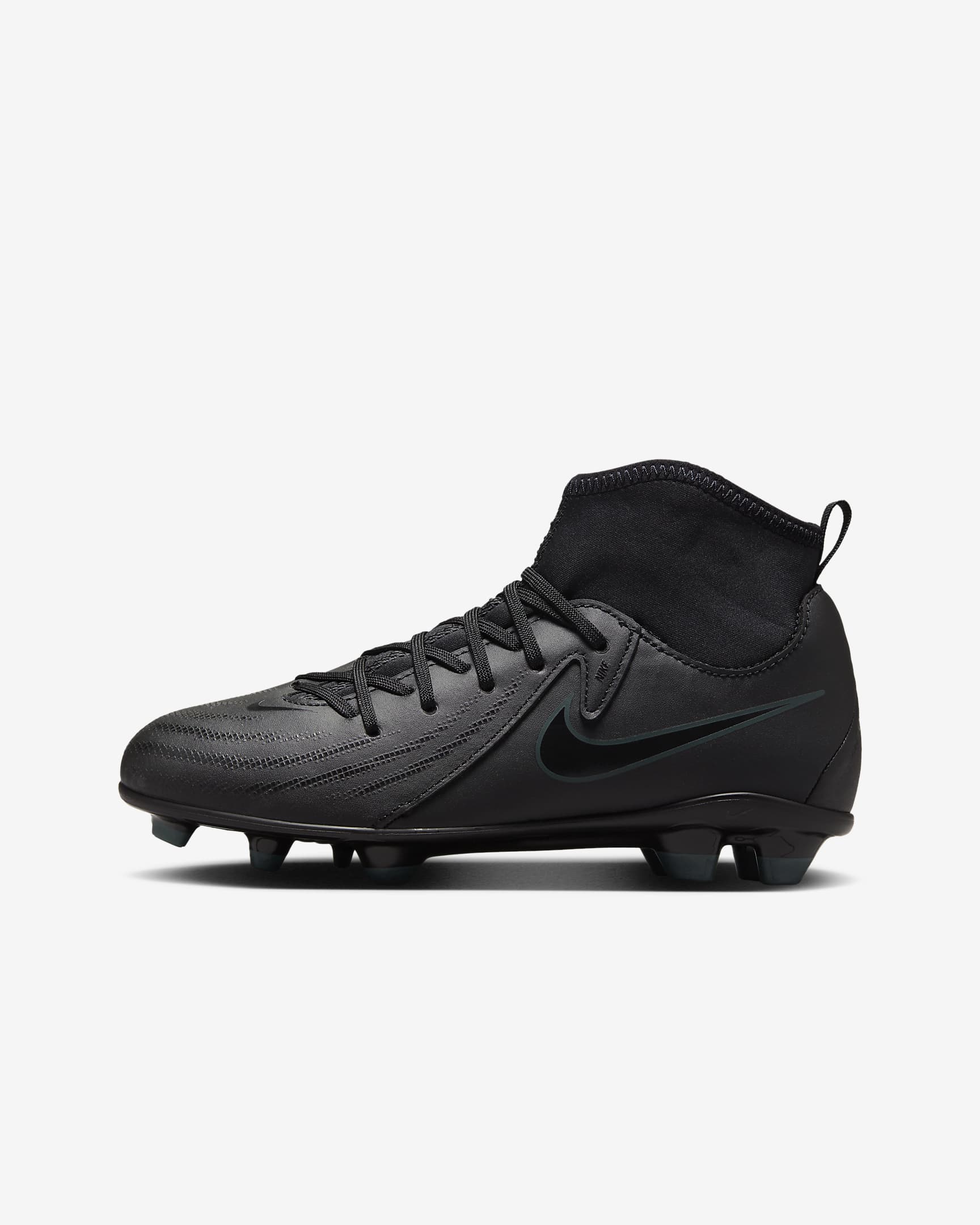 Scarpa da calcio a taglio alto MG Nike Jr. Phantom Luna 2 Club – Bambino/a e ragazzo/a - Nero/Deep Jungle/Nero