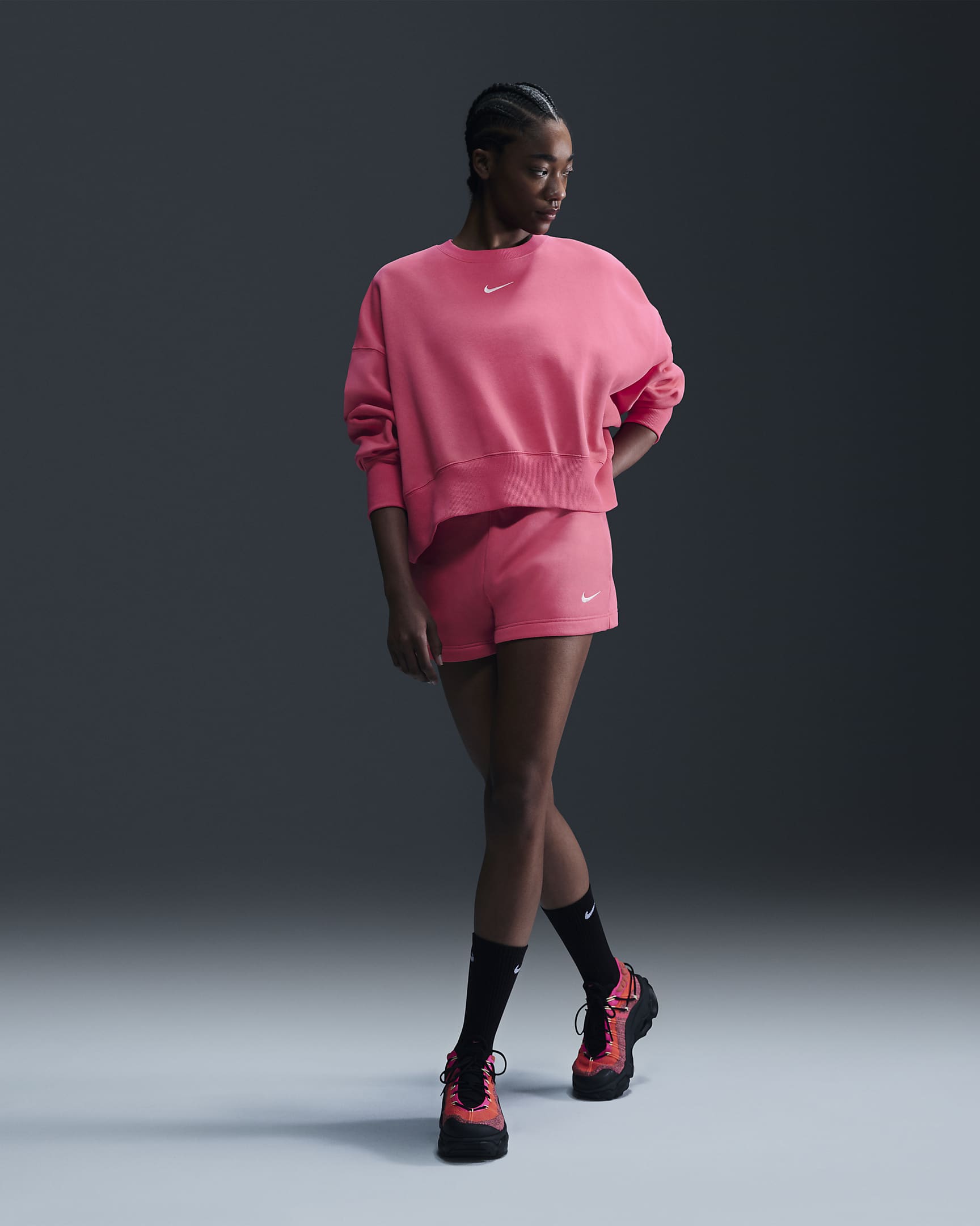 Nike Sportswear Phoenix Fleece Women's Over-Oversized Crew-Neck Sweatshirt - Aster Pink/Sail