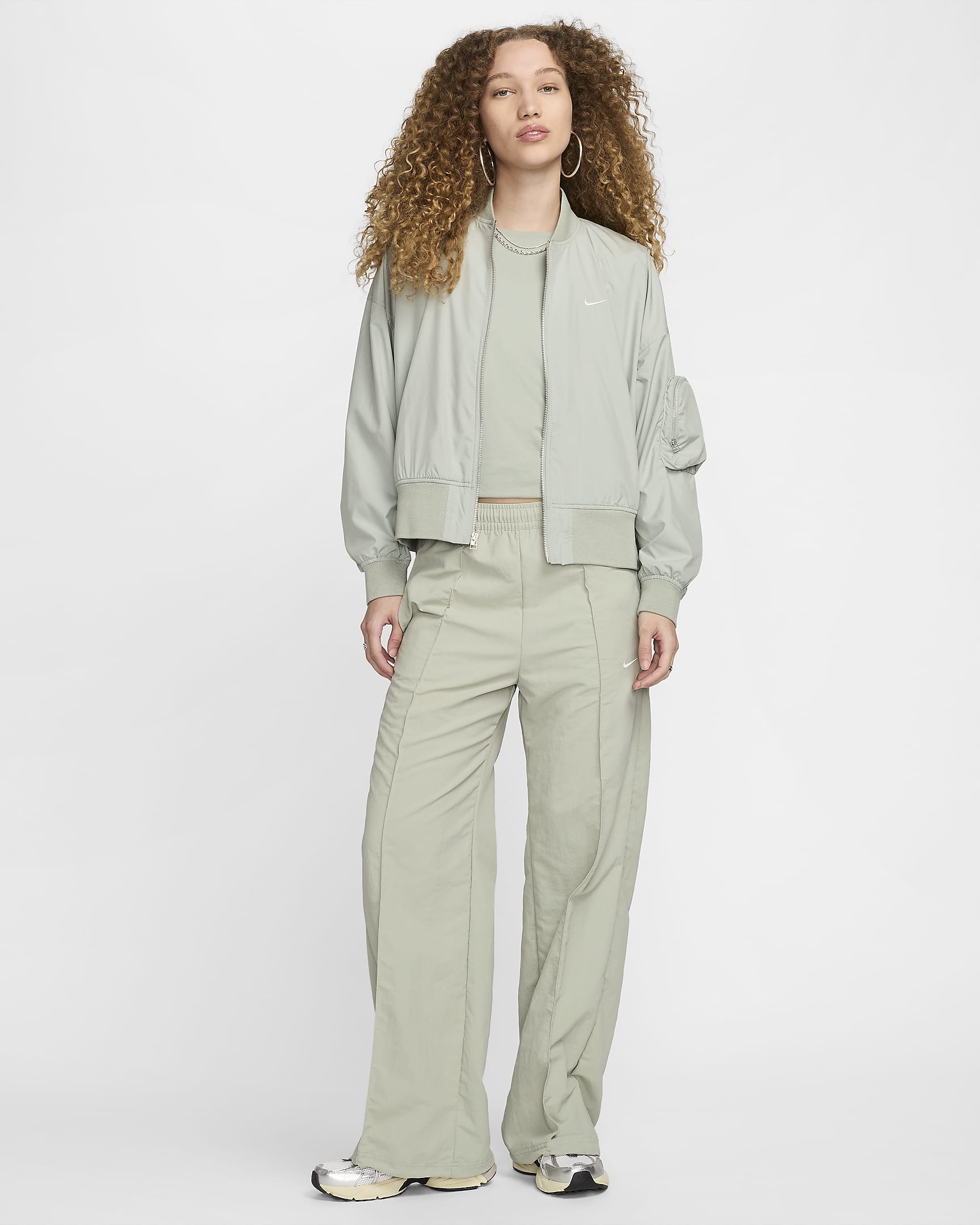 Nike Sportswear Essential oversized bomberjack voor dames - Jade Horizon/Sail