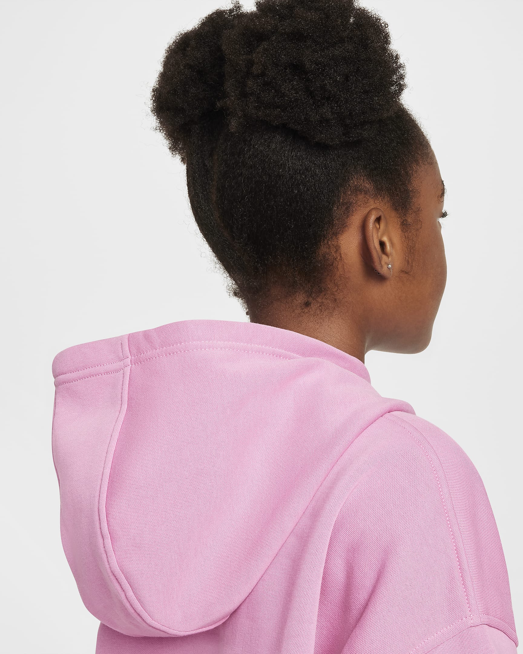 Nike Sportswear Club Fleece Big Kids' Oversized Pullover Hoodie - Magic Flamingo/White