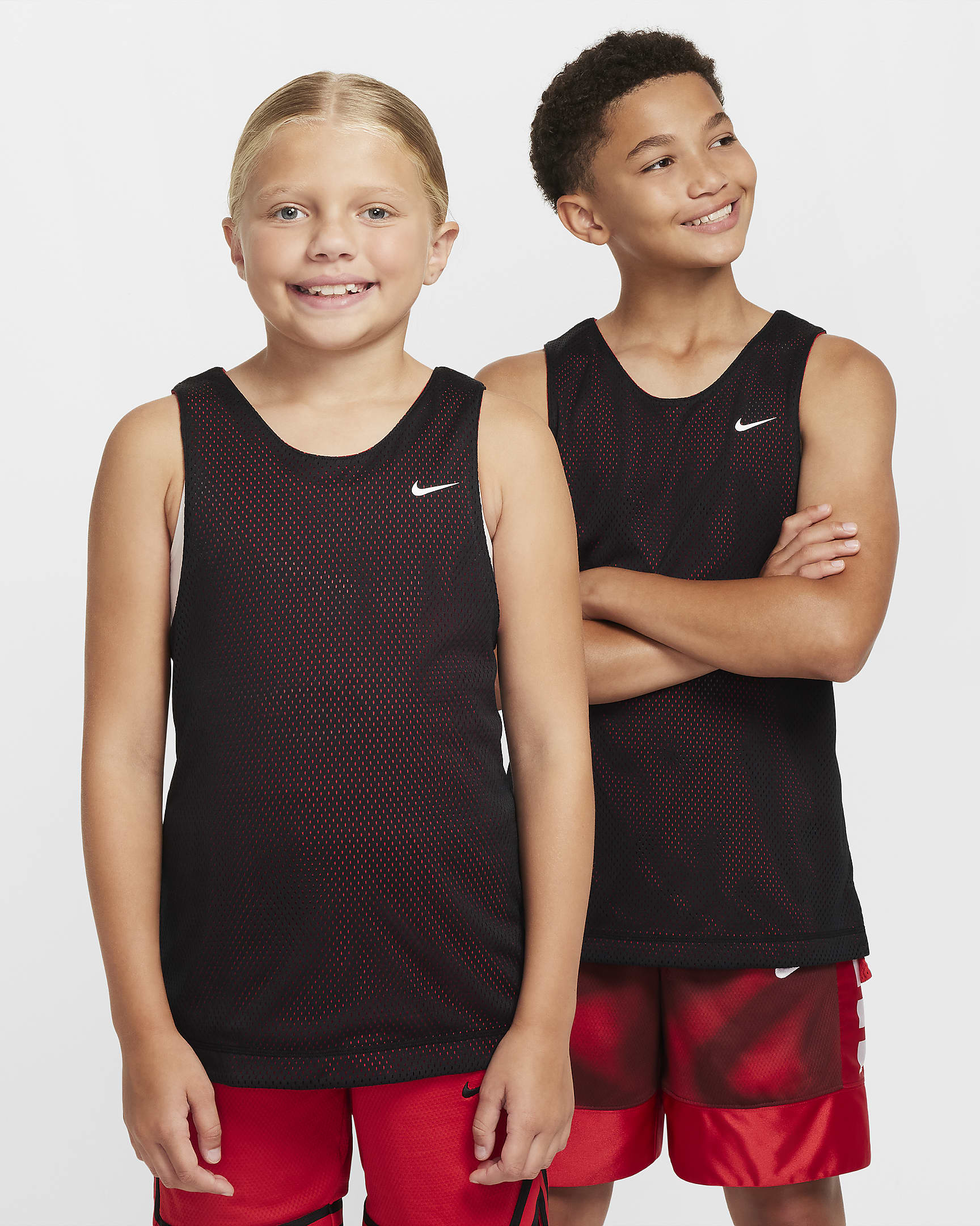 Nike Big Kids' Dri-FIT Reversible Jersey - Black/University Red/White