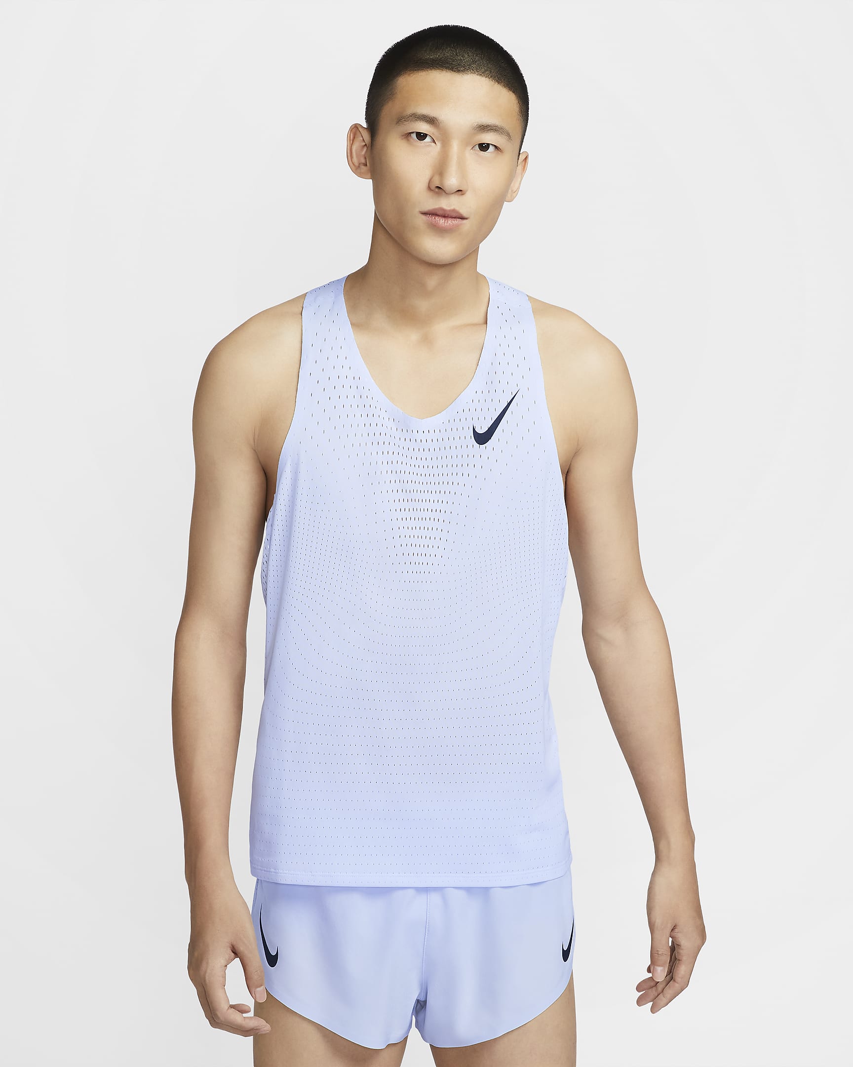 Nike AeroSwift Men's Dri-FIT ADV Running Singlet - Football Grey/Dark Obsidian