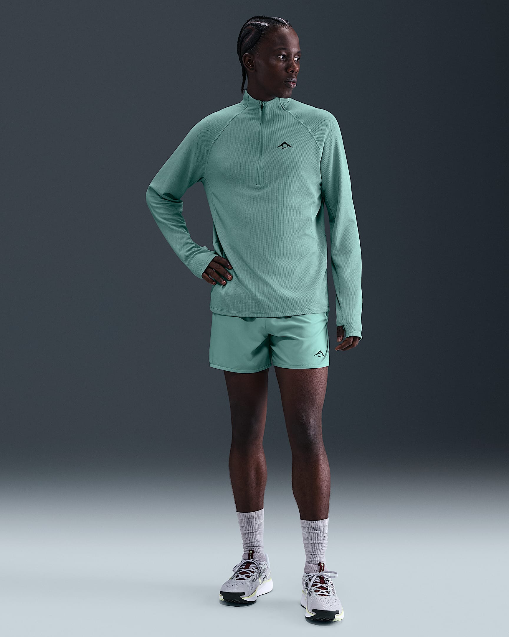 Löparshorts Nike Trail Second Sunrise Dri-FIT med innerbyxor 13 cm för män - Cannon/Mint Foam/College Grey/Svart
