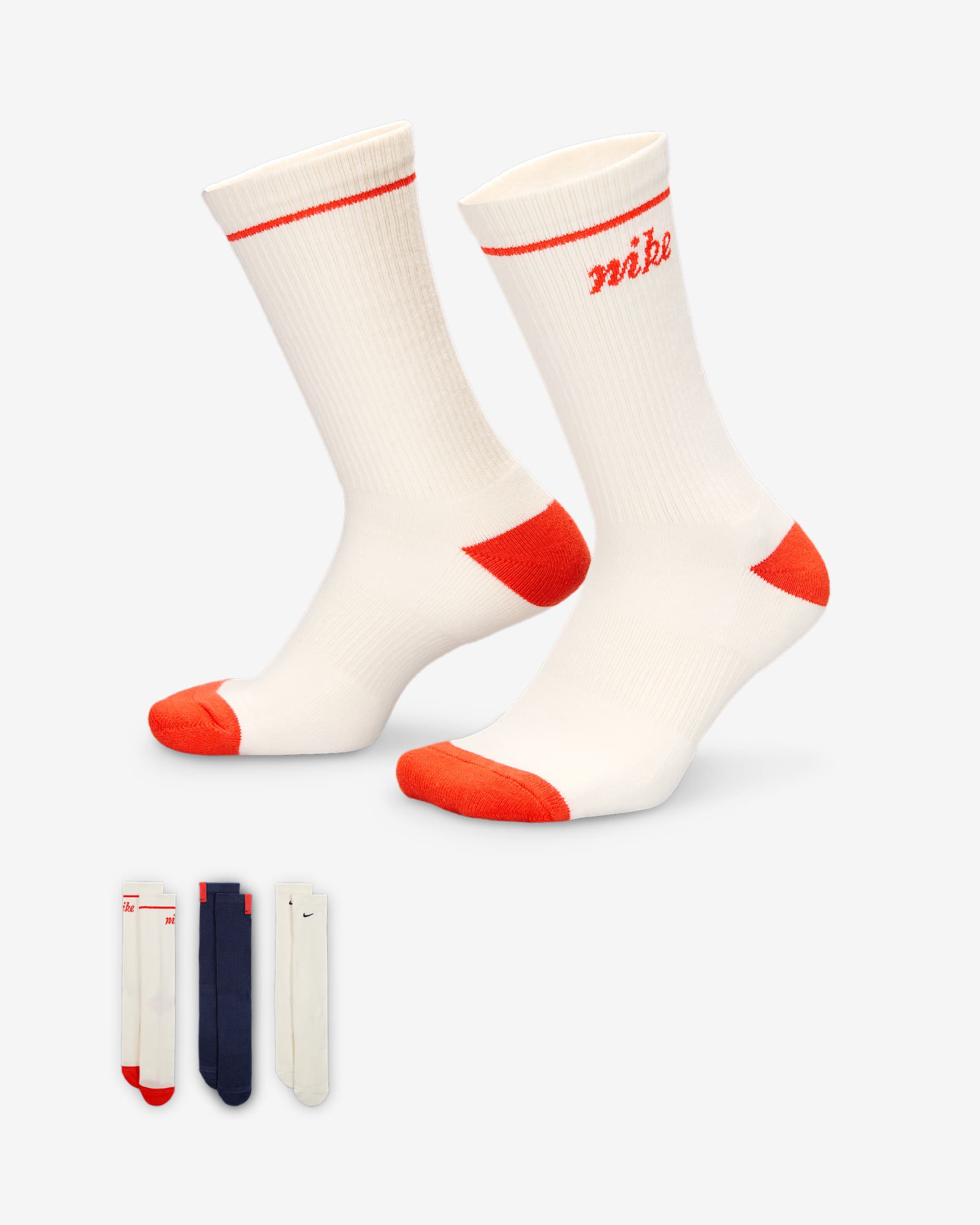 Nike Everyday Plus Cushioned Crew Socks (3 Pairs) - Multi-Colour
