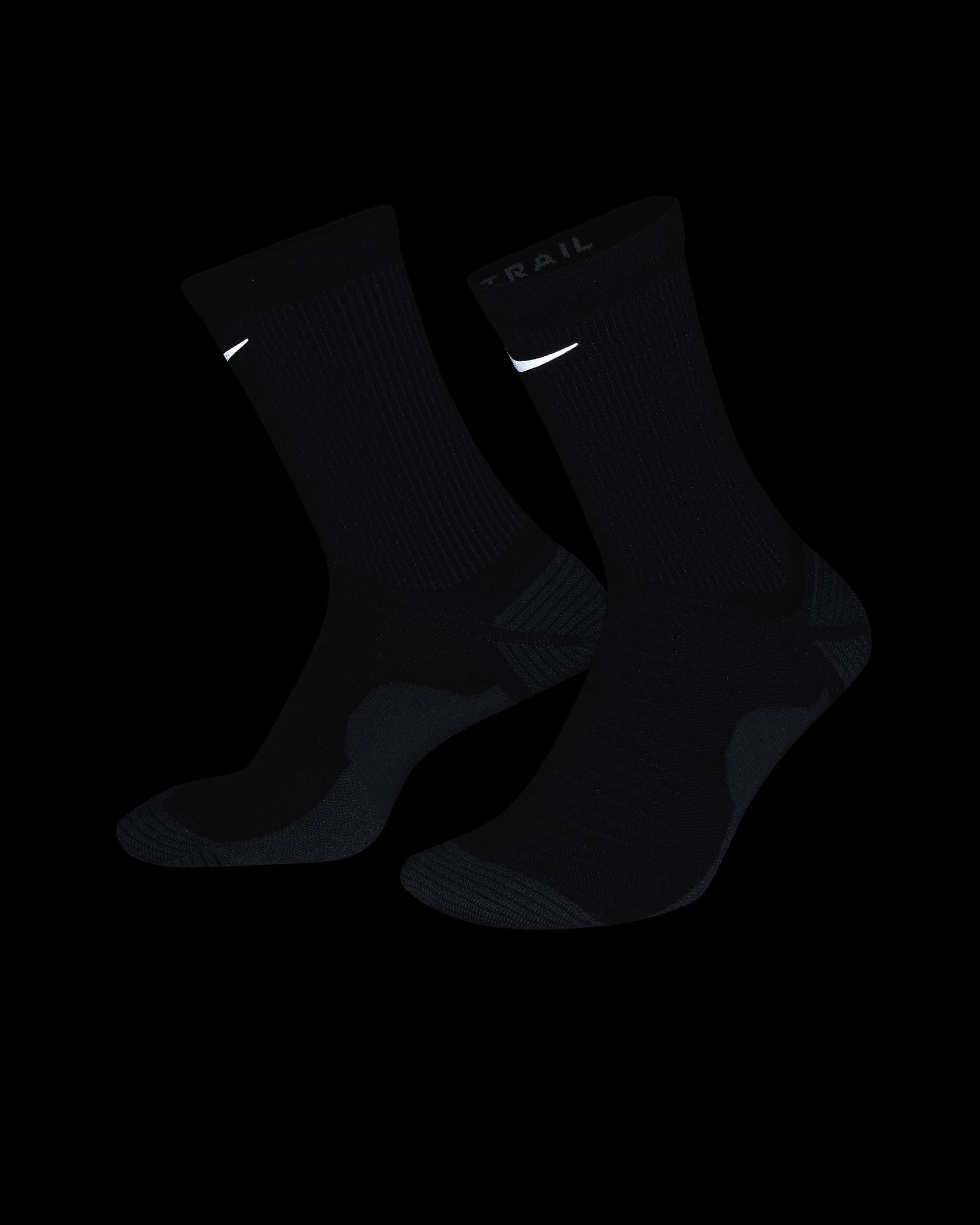 Nike Trail-Running Crew Socks (1 Pair) - Black/Anthracite/Reflect Silver