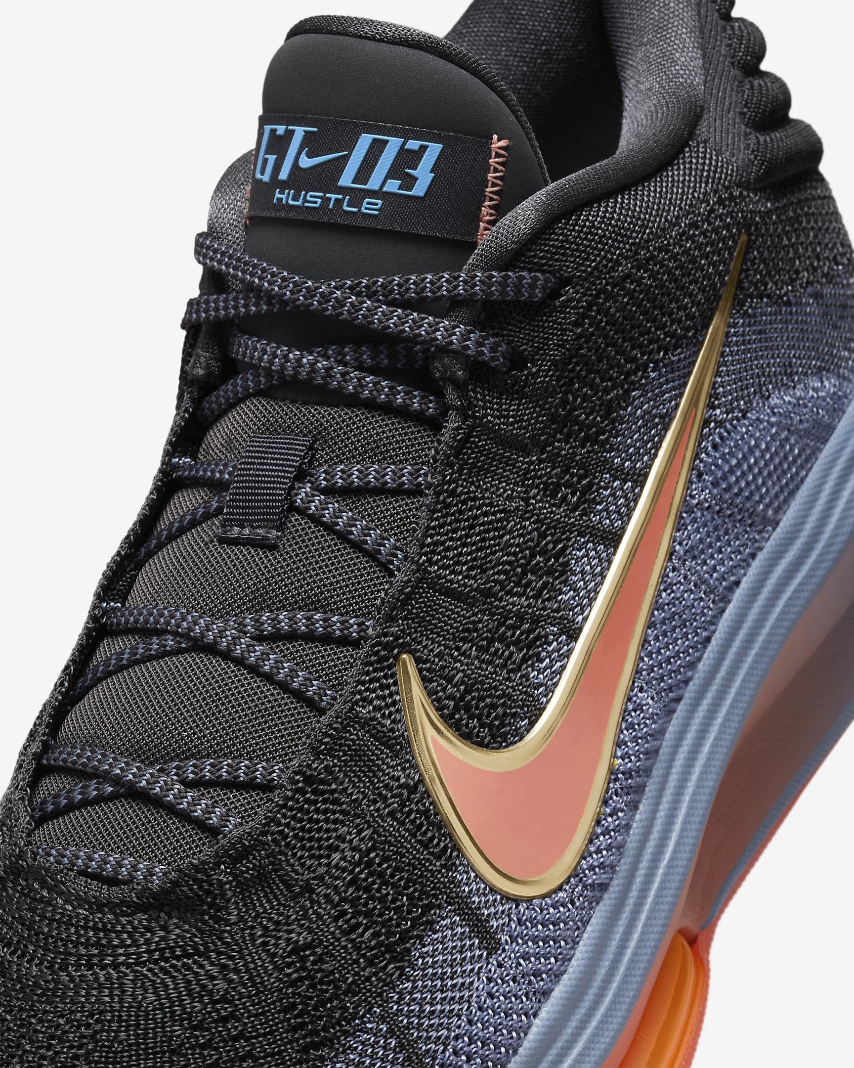 Nike G.T. Hustle 3 Basketball Shoes - Anthracite/Ashen Slate/Metallic Gold/Light Wild Mango