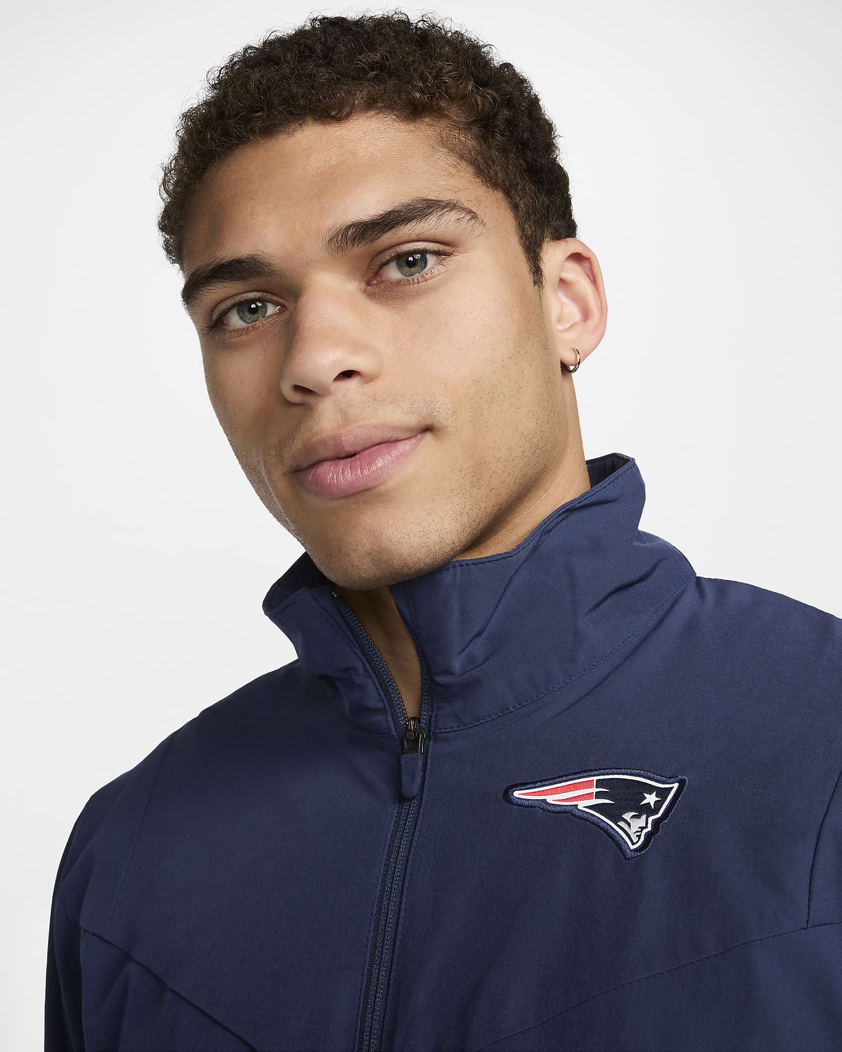 Jacka med hel dragkedja Nike Sideline Repel (NFL New England Patriots) för män - College Navy