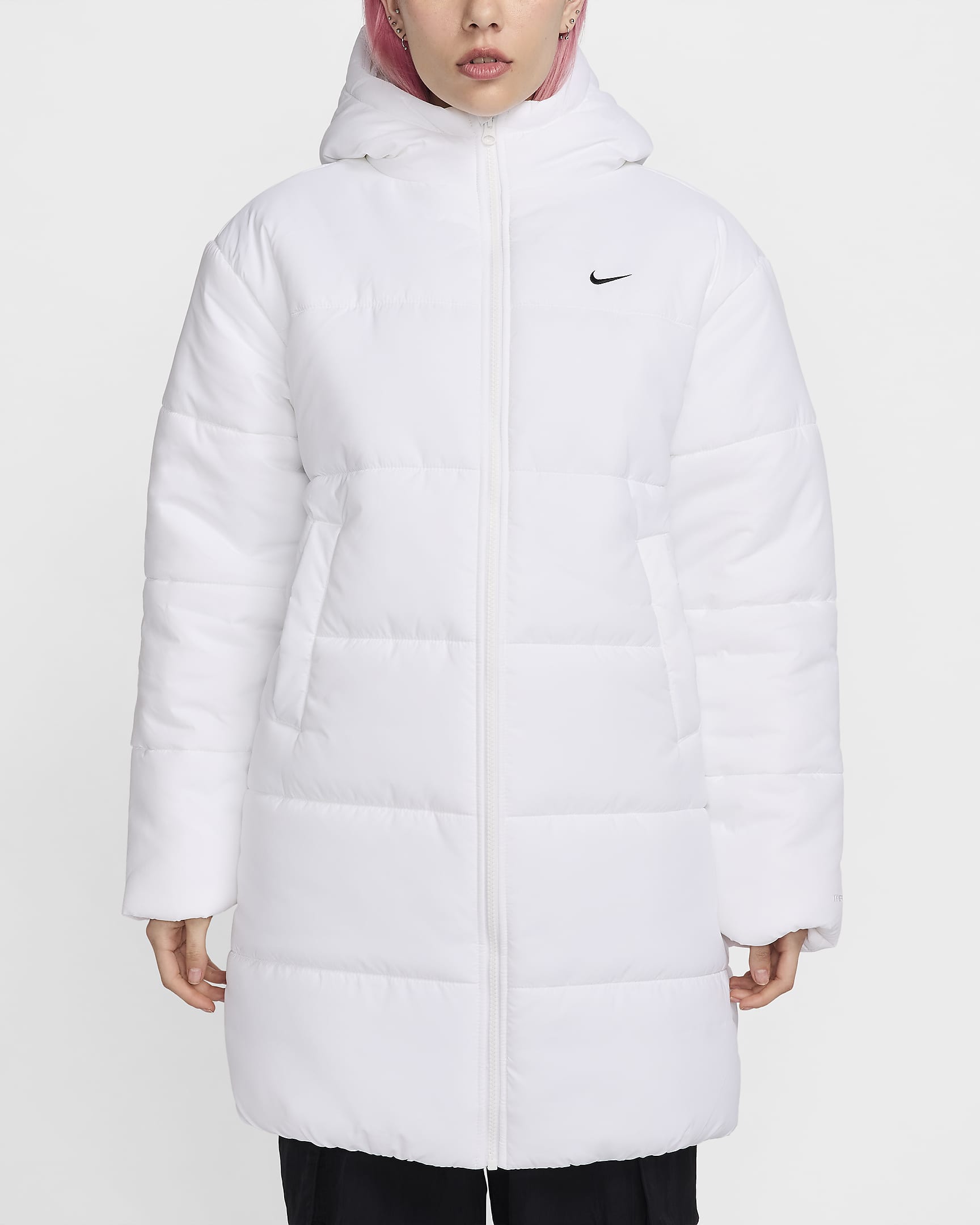 Nike Sportswear Classic Puffer Women's Therma-FIT Loose Parka - White/Black