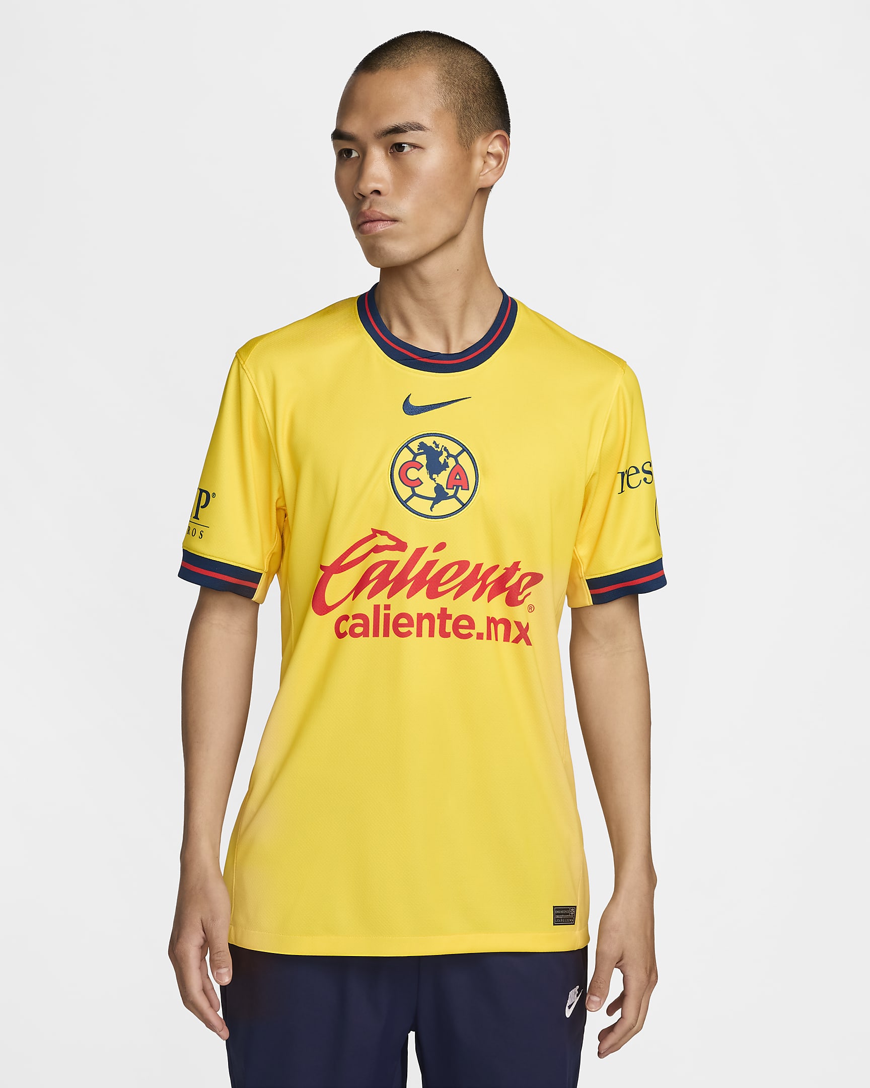 Jersey de fútbol Nike Dri-FIT Replica del Club América local 2024/25 Stadium para hombre - Amarillo tour/Azul valeriana