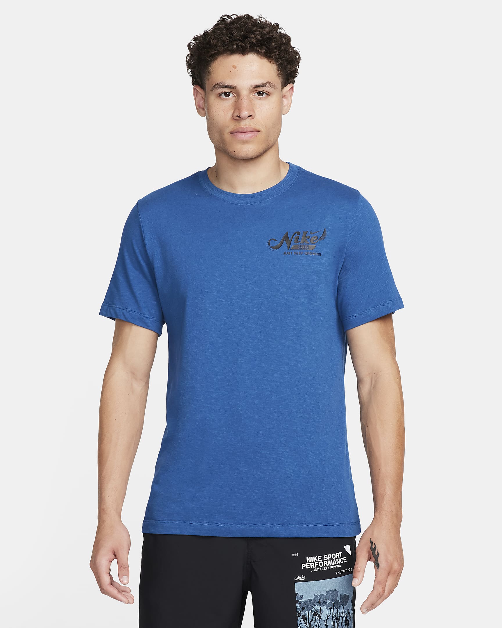 Playera de fitness Nike Dri-FIT para hombre - Azul cancha