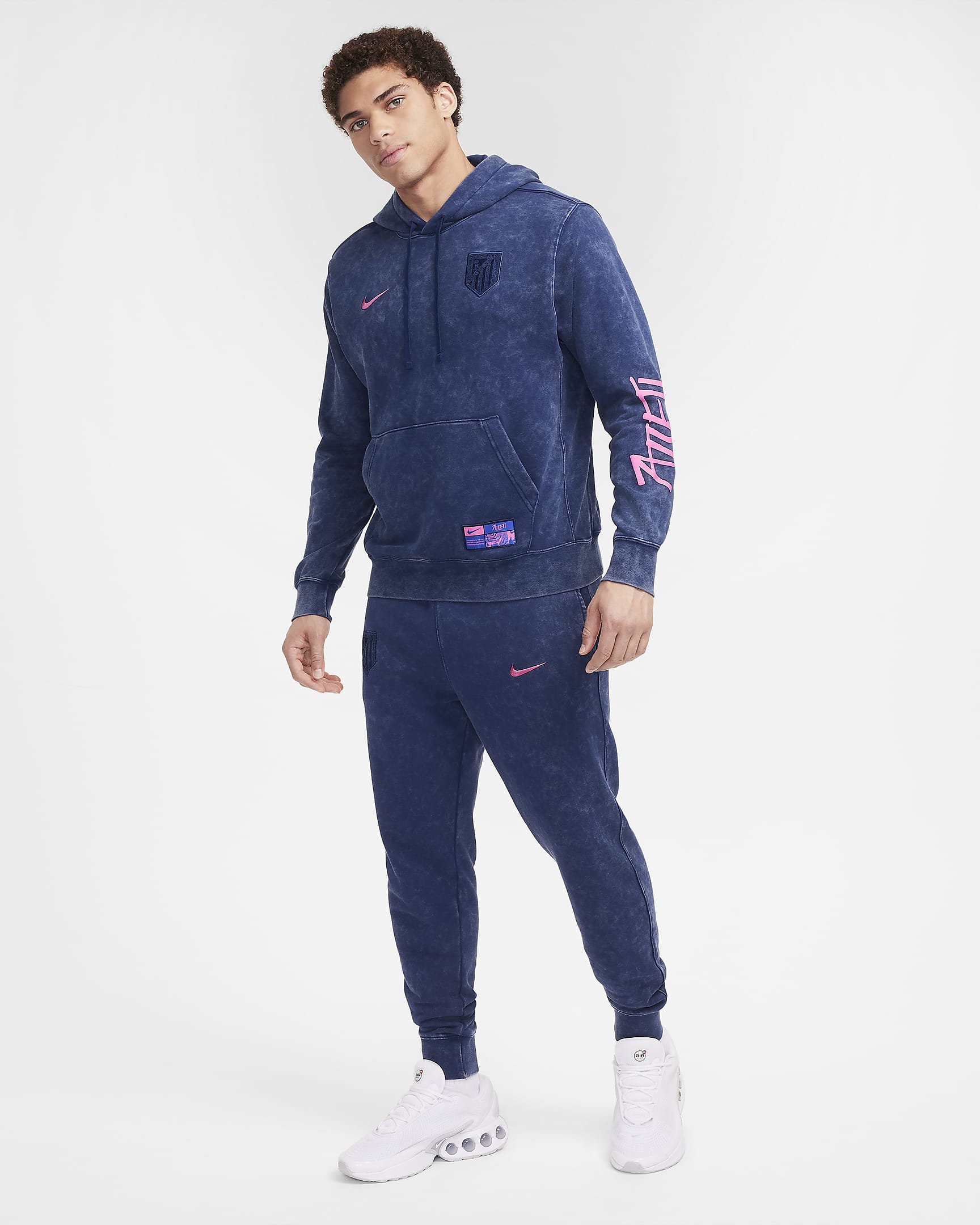 Atlético Madrid Club Third Men's Nike Football French Terry Joggers - Blue Void/Pink Glow