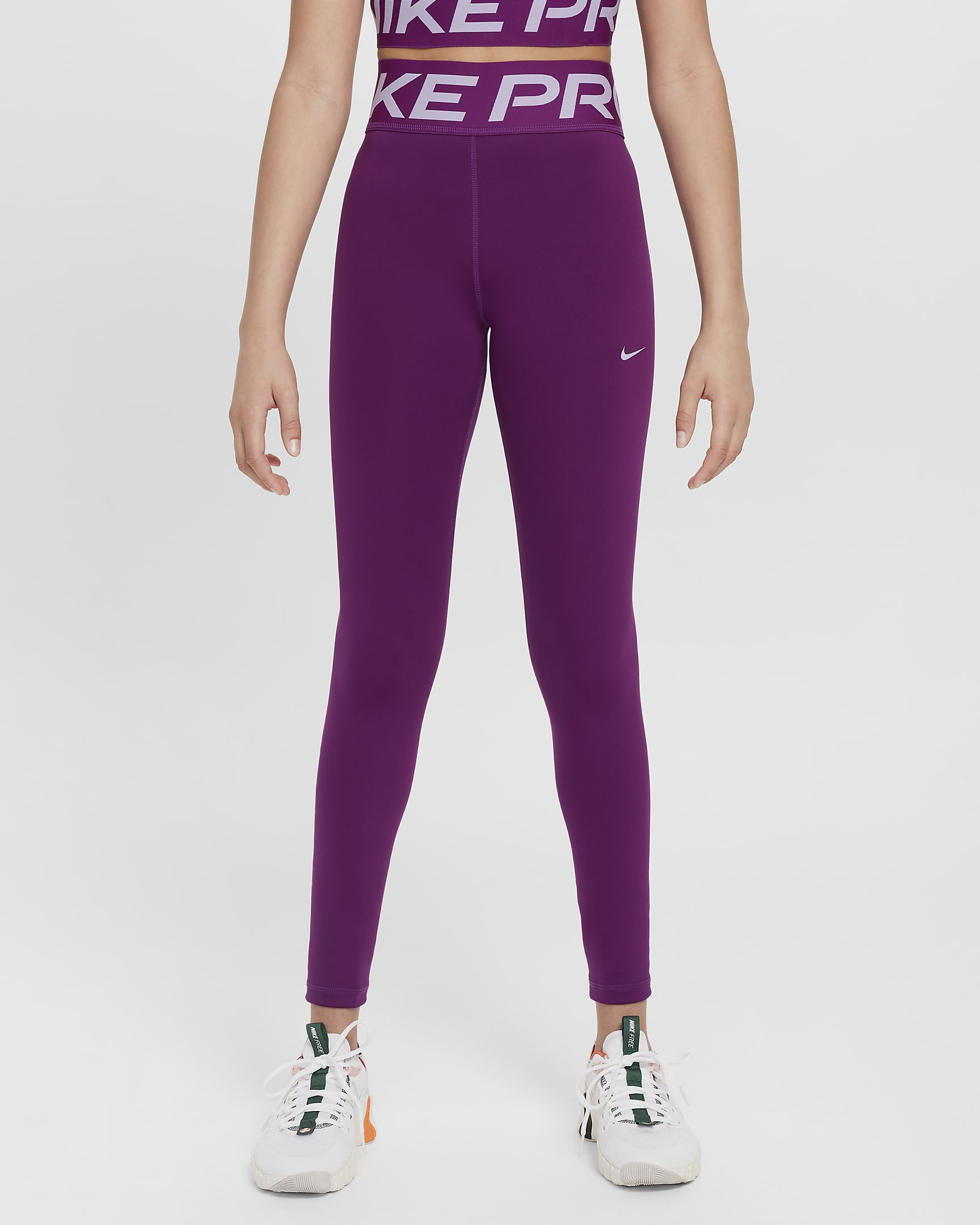 Nike Pro 女童 Dri-FIT 內搭褲 - Viotech/Hydrangeas