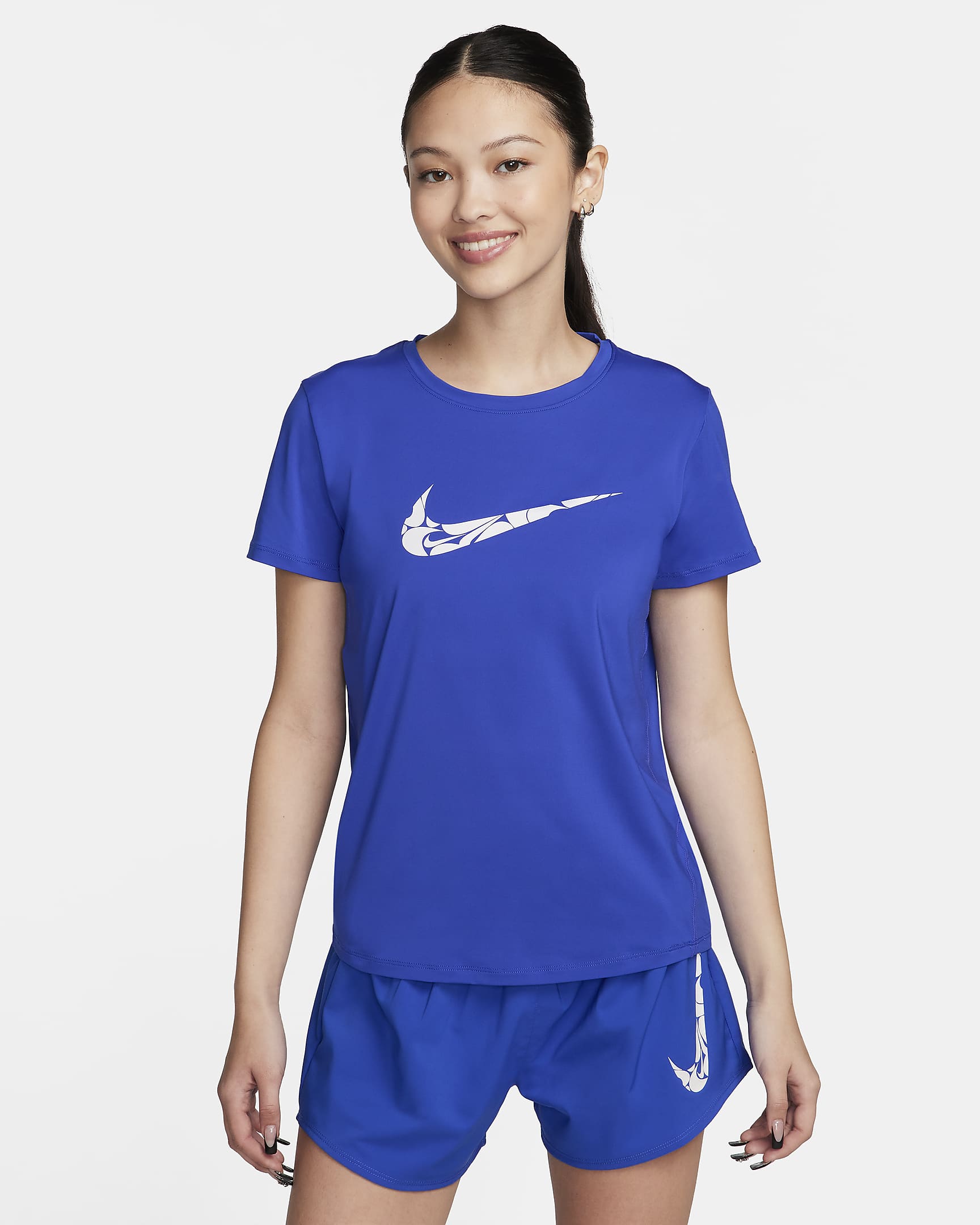 Nike One Swoosh Women's Dri-FIT Short-Sleeve Running Top - Hyper Royal/White