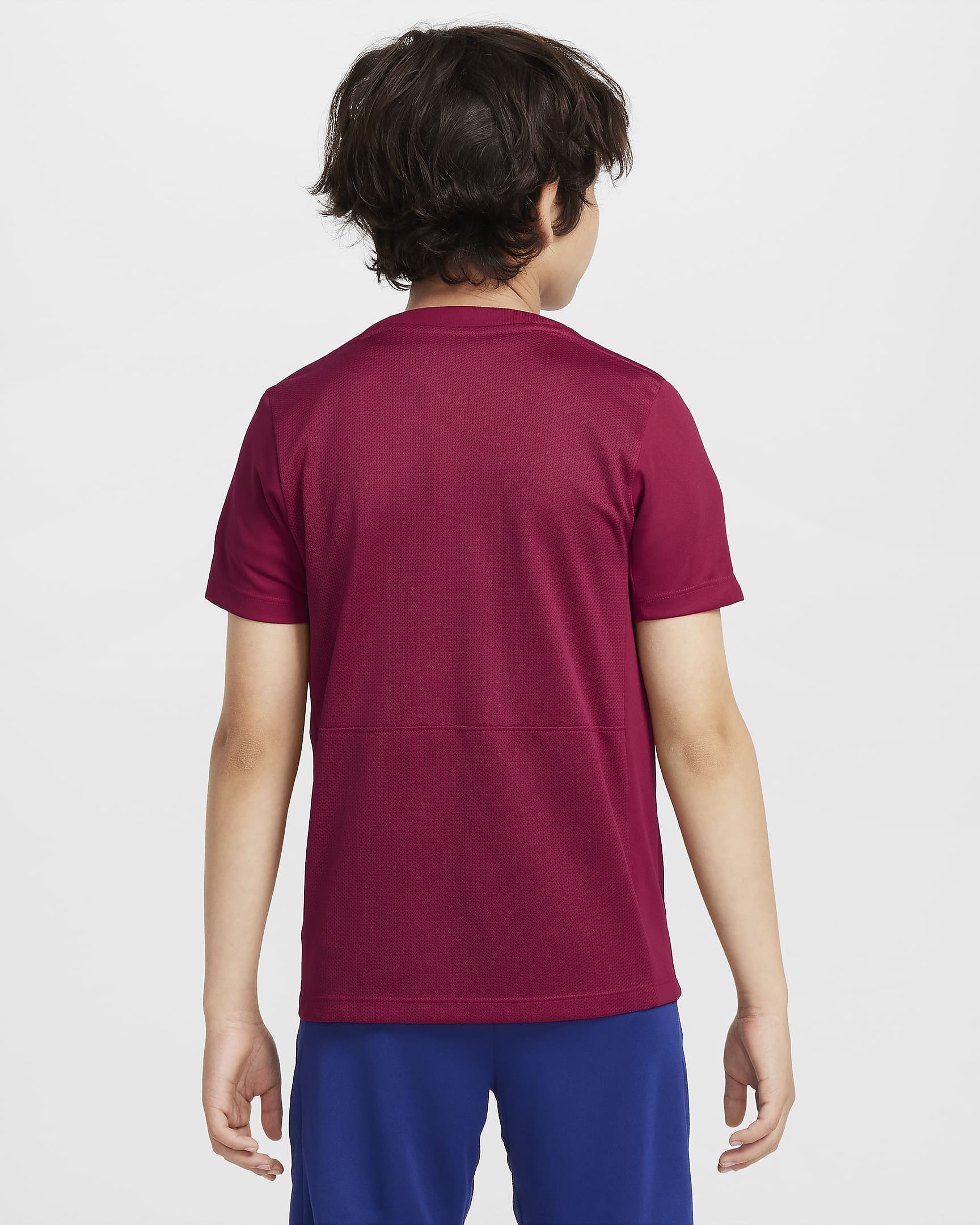 Haut de foot à manches courtes Nike Dri-FIT FC Barcelona Academy Pro pour ado - Noble Red/Varsity Maize